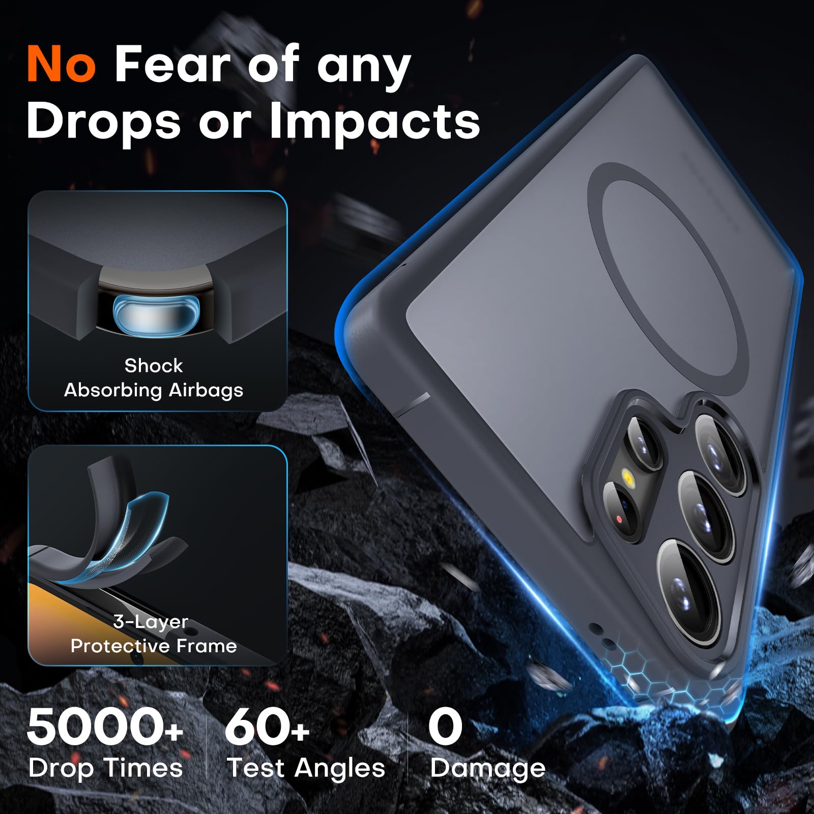 Foto 4 | Funda Magnética Tocol Para Samsung Galaxy S25 Ultra 6.9'' Negra - Venta Internacional.