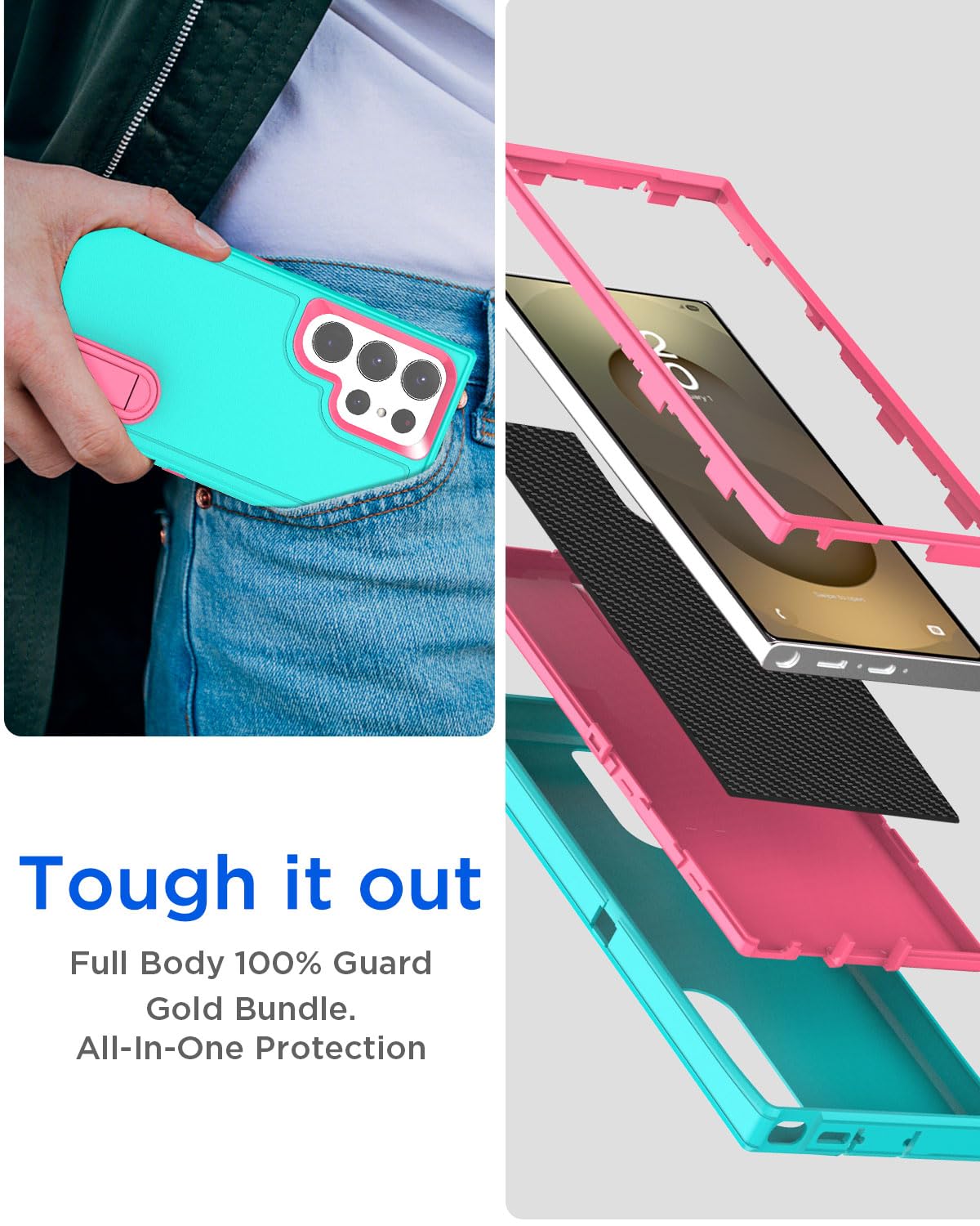 Foto 3 pulgar | Funda Aicase Para Samsung Galaxy S25 Ultra Con Soporte De 6.9 Pulgadas - Venta Internacional.