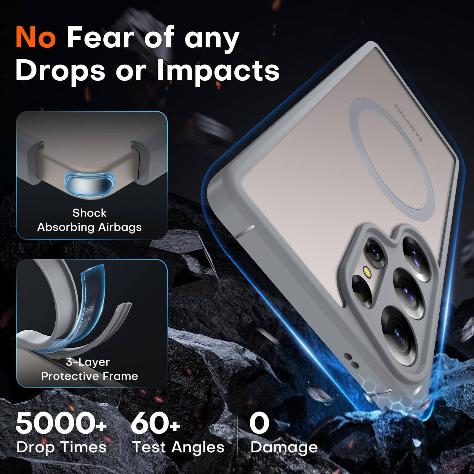 Foto 4 | Funda Tocol Magnetic Para Samsung Galaxy S25 Ultra 6.9'', Color Gris - Venta Internacional.