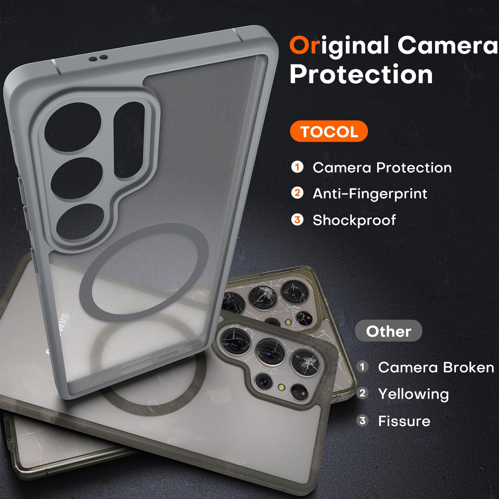 Foto 6 pulgar | Funda Tocol Magnetic Para Samsung Galaxy S25 Ultra 6.9'', Color Gris - Venta Internacional.
