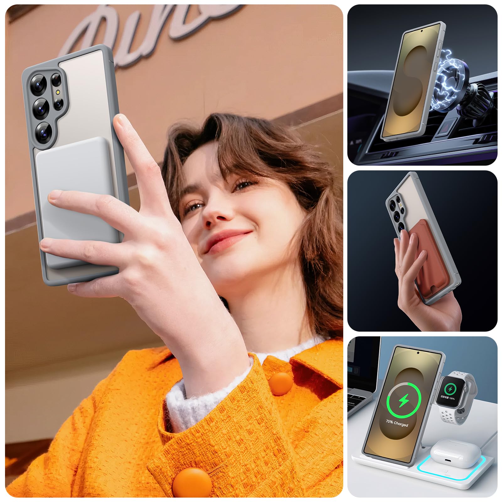 Foto 7 pulgar | Funda Tocol Magnetic Para Samsung Galaxy S25 Ultra 6.9'', Color Gris - Venta Internacional.