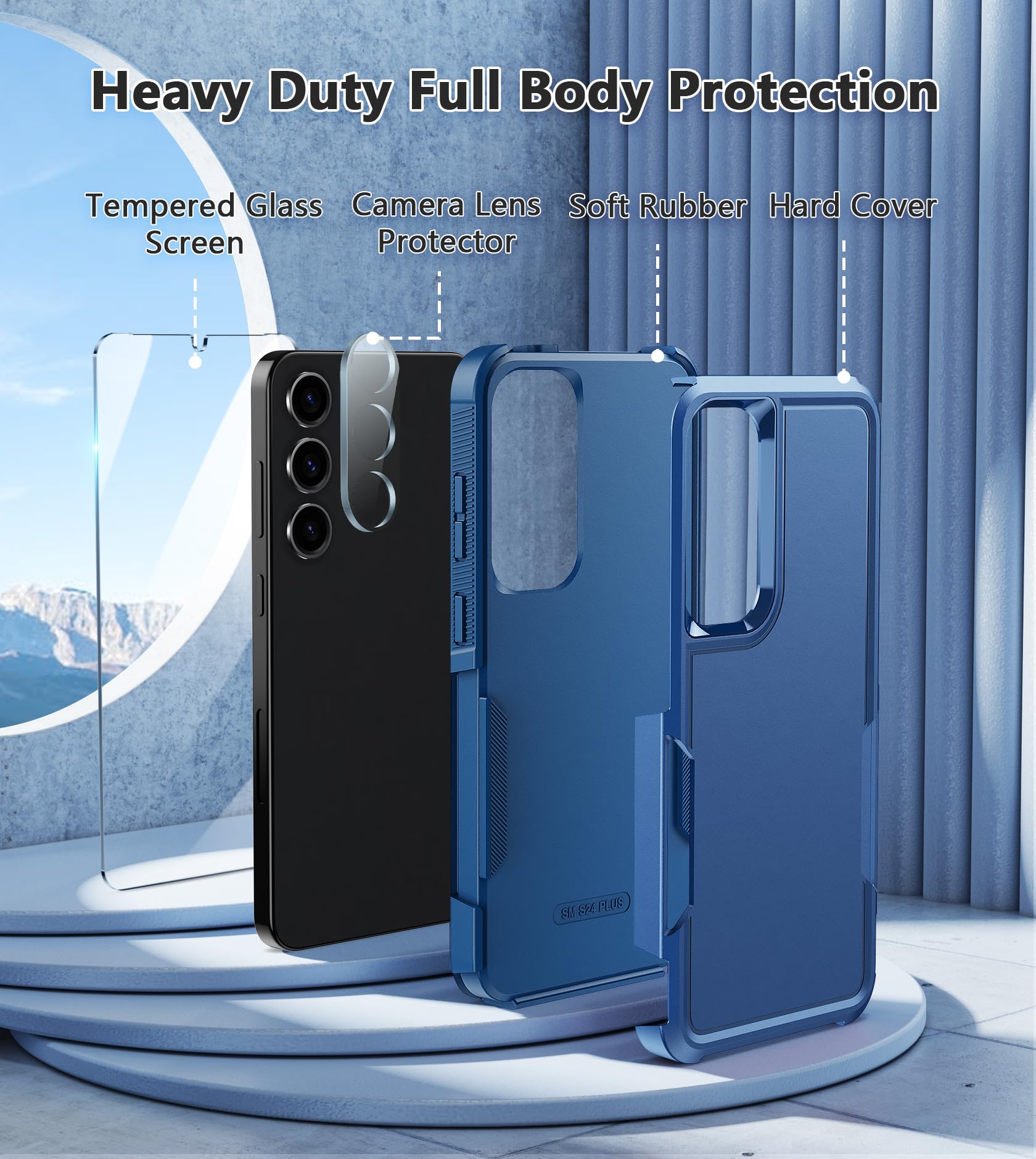 Foto 4 pulgar | Funda De Teléfono Fntcase Para Samsung Galaxy S25-plus A Prueba De Golpes, Azul - Venta Internacional.
