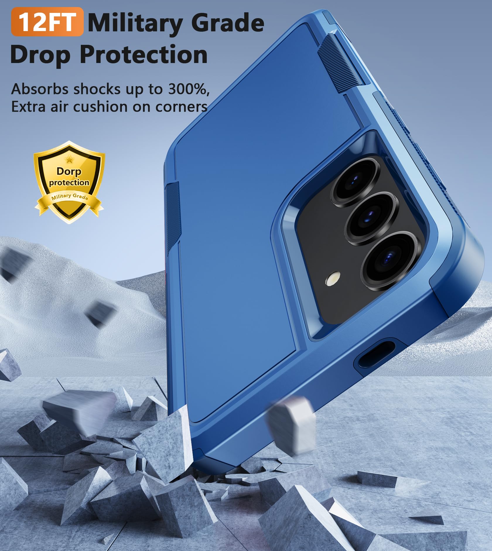 Foto 5 pulgar | Funda De Teléfono Fntcase Para Samsung Galaxy S25-plus A Prueba De Golpes, Azul - Venta Internacional.