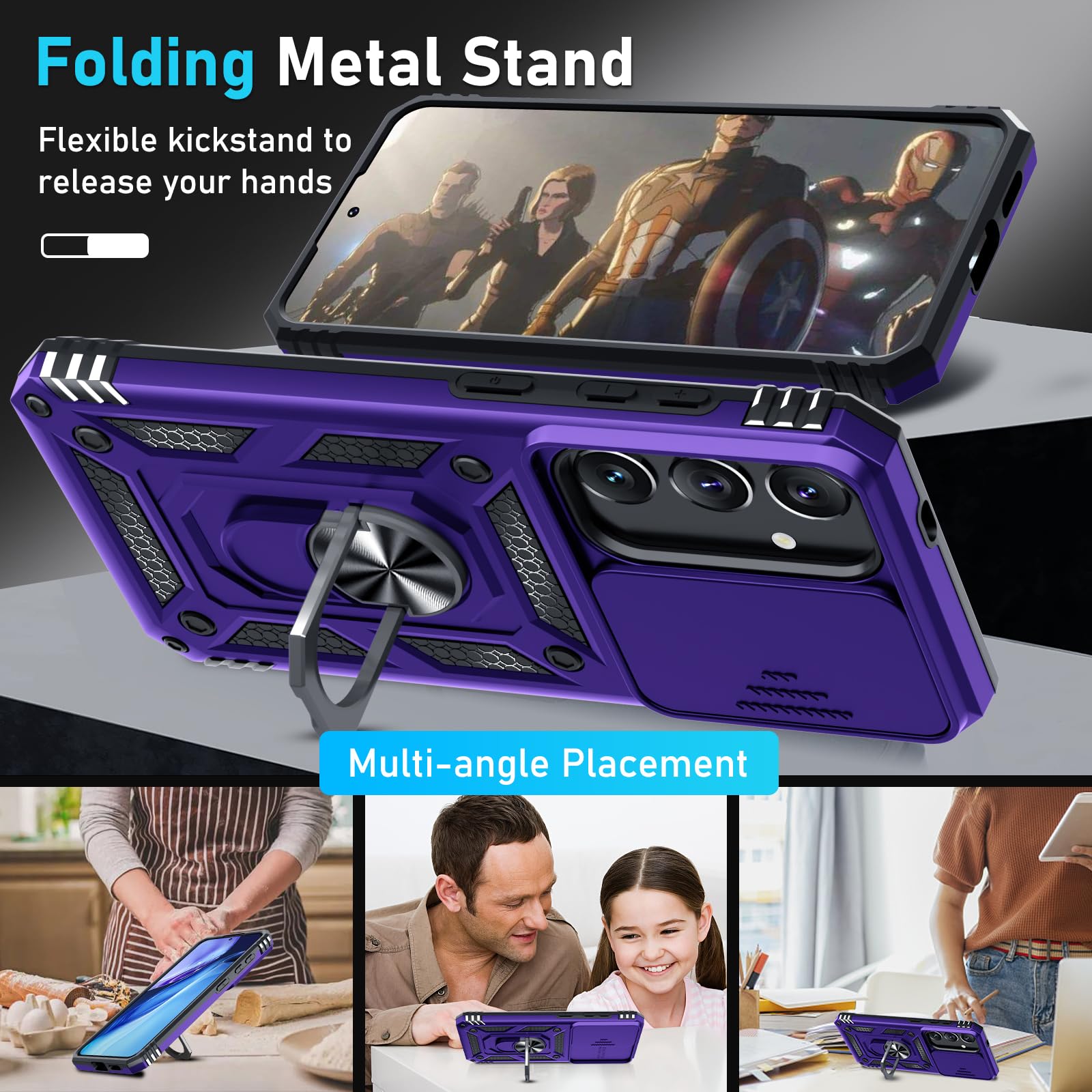 Foto 3 pulgar | Funda Para Teléfono Janmitta Compatible Con Samsung Galaxy S25/s24, Color Morado - Venta Internacional.