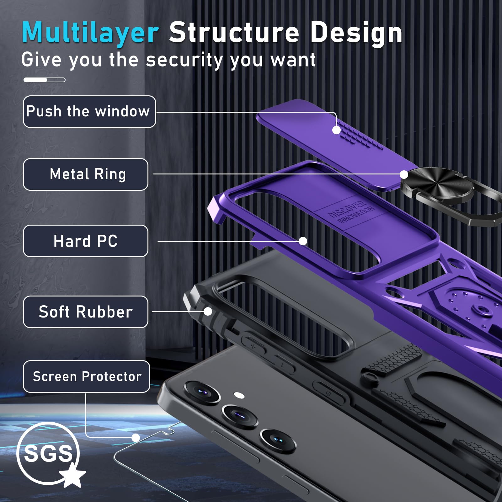 Foto 5 pulgar | Funda Para Teléfono Janmitta Compatible Con Samsung Galaxy S25/s24, Color Morado - Venta Internacional.