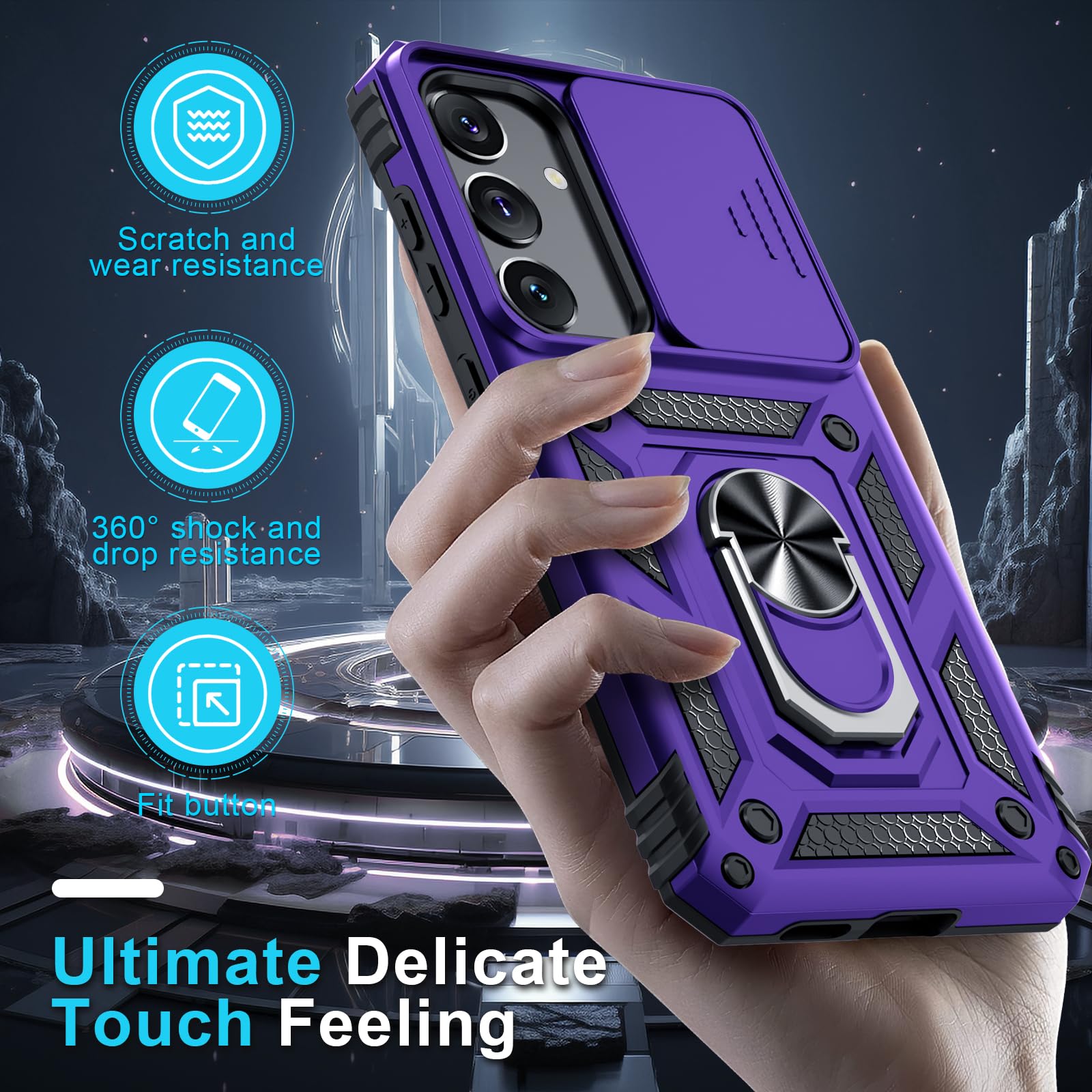 Foto 8 pulgar | Funda Para Teléfono Janmitta Compatible Con Samsung Galaxy S25/s24, Color Morado - Venta Internacional.
