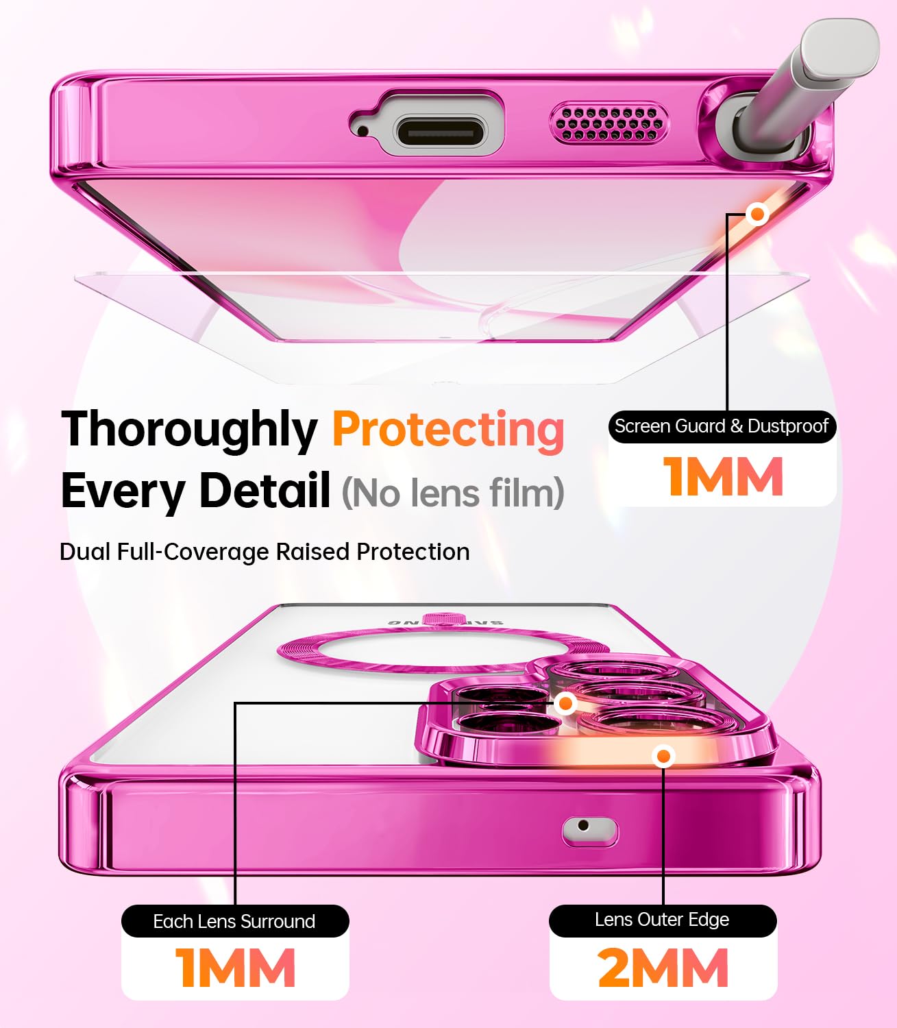 Foto 4 pulgar | Funda Meifigno Para Samsung Galaxy S25 Ultra Hot Pink - Venta Internacional.