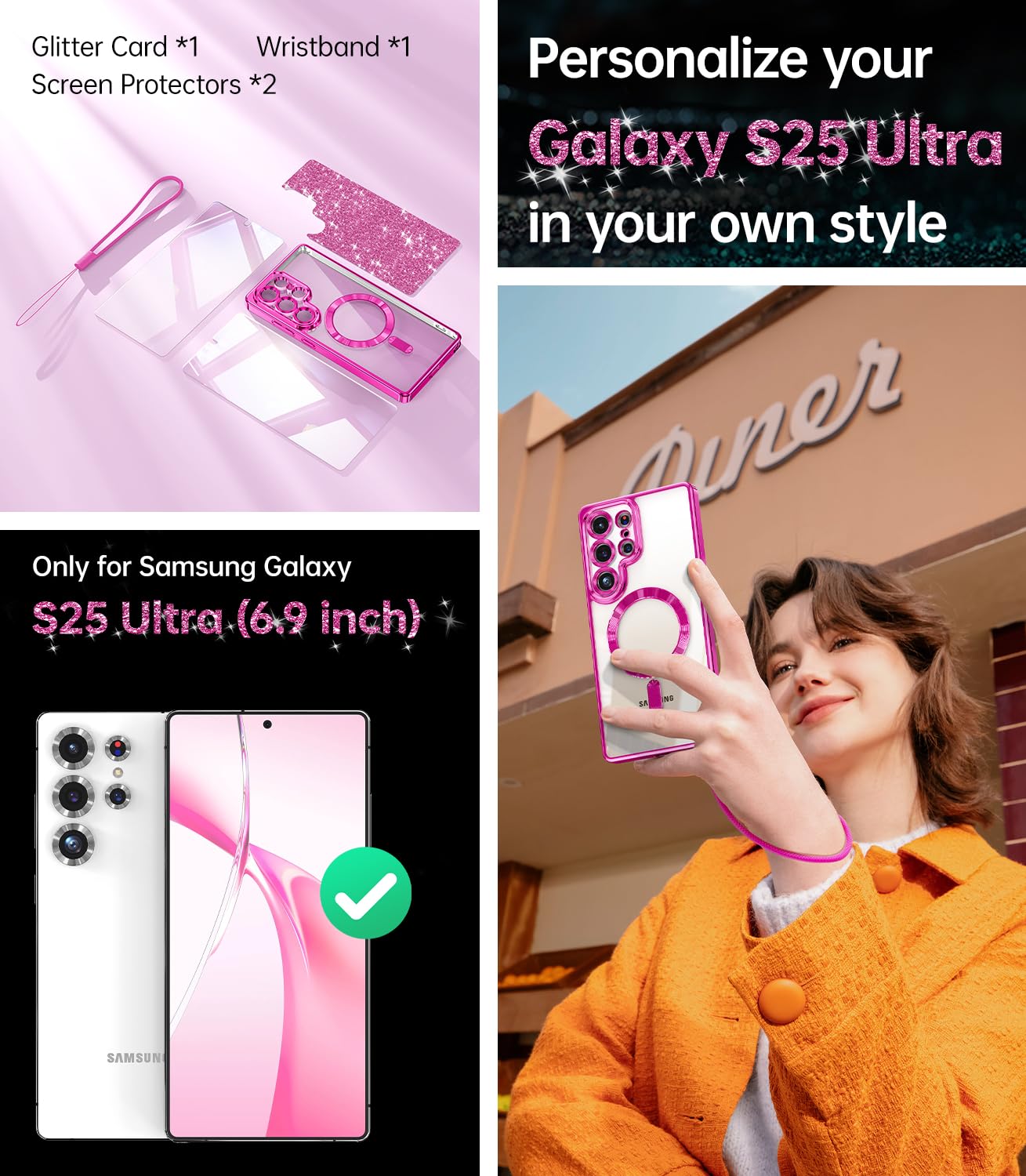 Foto 7 pulgar | Funda Meifigno Para Samsung Galaxy S25 Ultra Hot Pink - Venta Internacional.