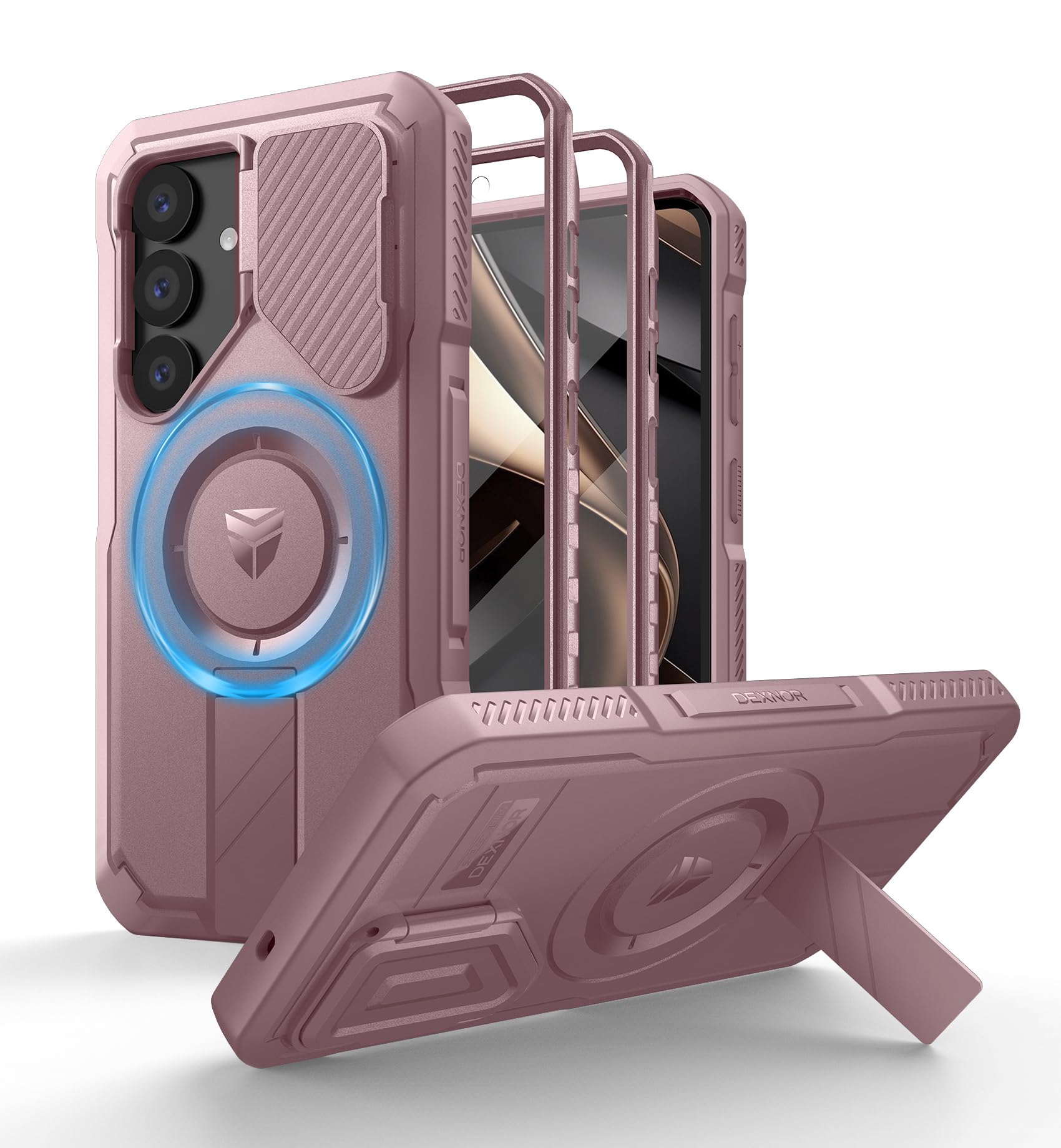 Foto 2 pulgar | Funda Dexnor Para Samsung Galaxy S25 Con Funda De Cámara, Color Rosa Peonía - Venta Internacional.