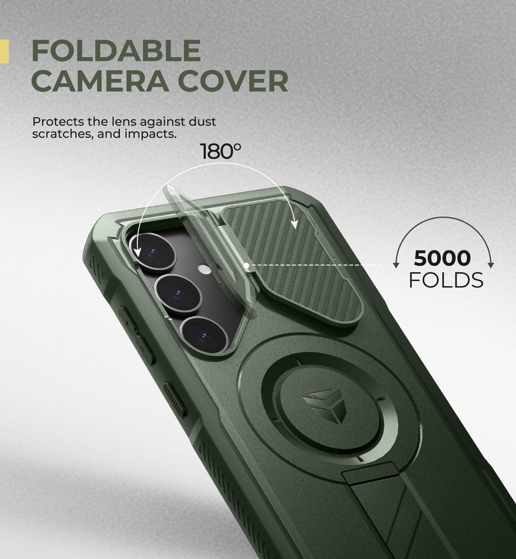 Foto 5 pulgar | Funda Dexnor Para Samsung Galaxy S25 Plus Con Funda De Cámara, Color Verde Militar - Venta Internacional.