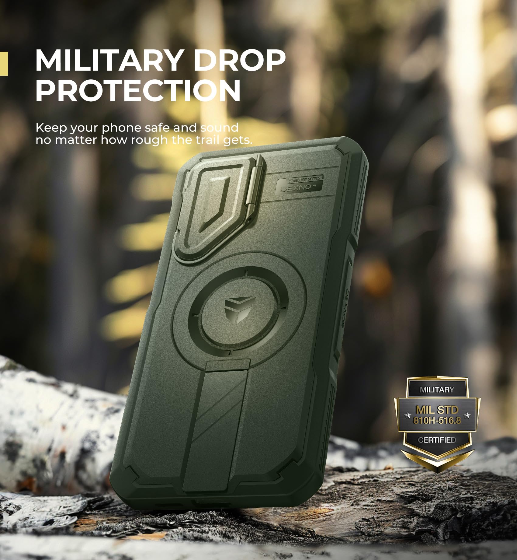 Foto 7 pulgar | Funda Dexnor Para Samsung Galaxy S25 Plus Con Funda De Cámara, Color Verde Militar - Venta Internacional.