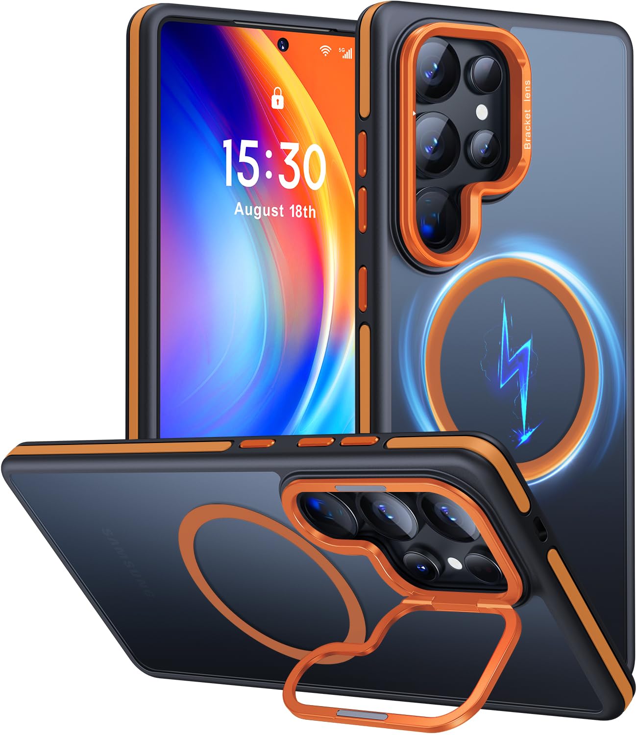 Foto 2 pulgar | Funda De Teléfono Jame Para Samsung Galaxy S25 Ultra Con Magsafe Orange - Venta Internacional.
