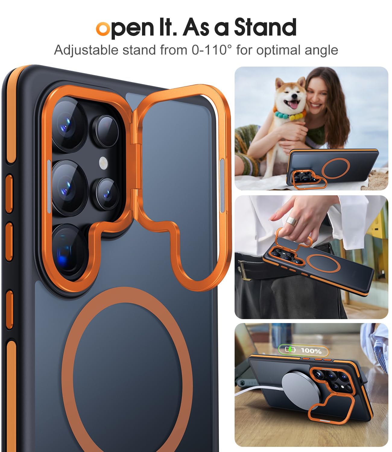 Foto 5 pulgar | Funda De Teléfono Jame Para Samsung Galaxy S25 Ultra Con Magsafe Orange - Venta Internacional.