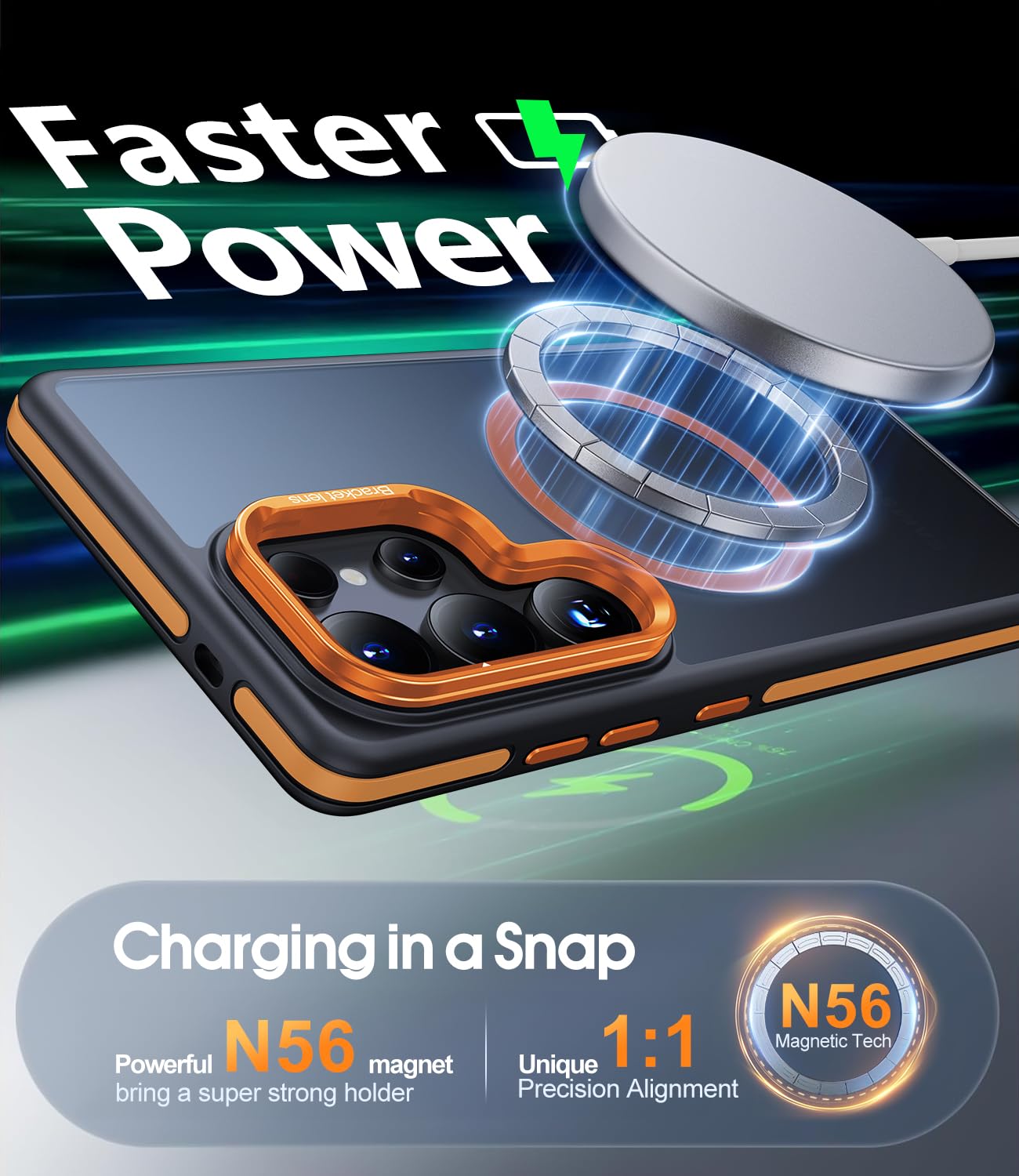Foto 7 pulgar | Funda De Teléfono Jame Para Samsung Galaxy S25 Ultra Con Magsafe Orange - Venta Internacional.