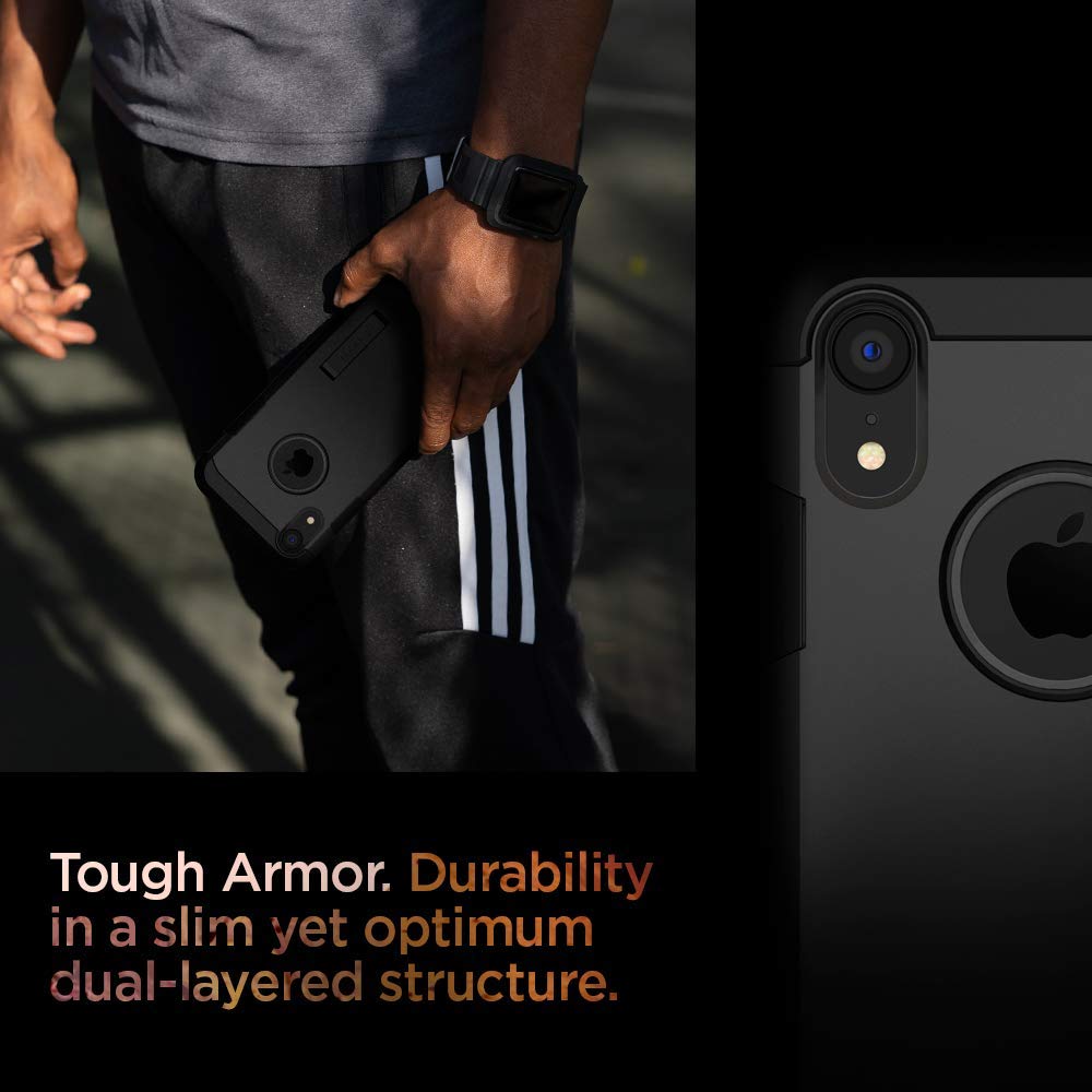 Foto 4 pulgar | Funda Spigen Tough Armor Para Iphone Xr De 6.1 Pulgadas, Color Negro - Venta Internacional.