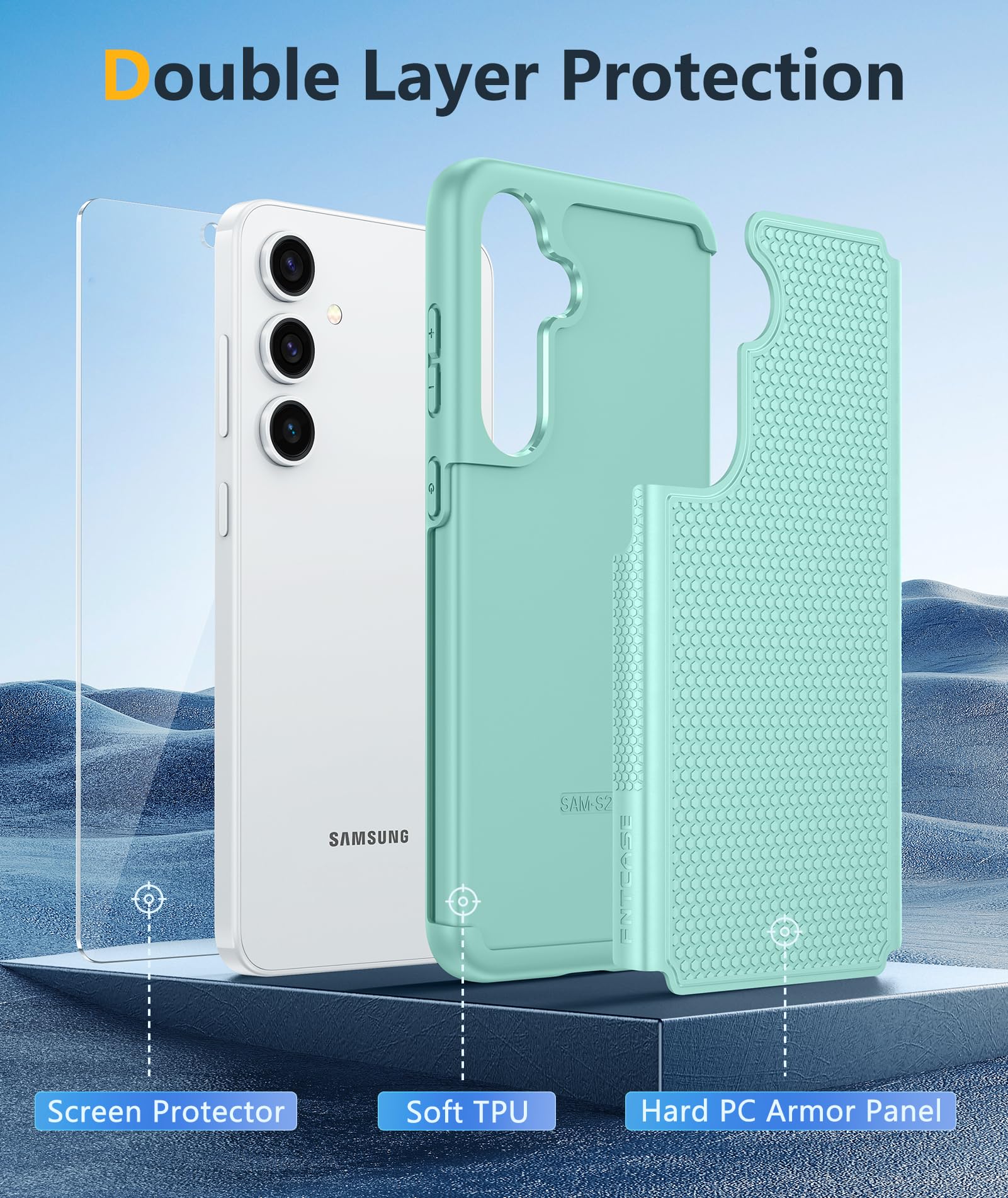 Foto 4 pulgar | Funda De Teléfono Fntcase Para Samsung Galaxy S25-plus A Prueba De Golpes, Color Menta - Venta Internacional.