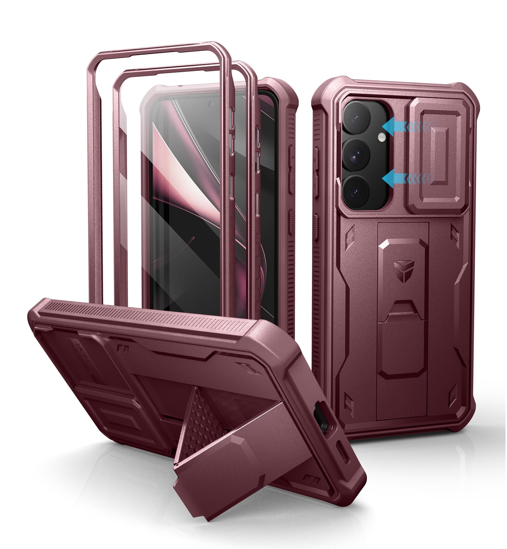 Foto 2 pulgar | Funda Dexnor Para Samsung Galaxy S25 Plus Con Funda De Cámara, Color Rojo - Venta Internacional.