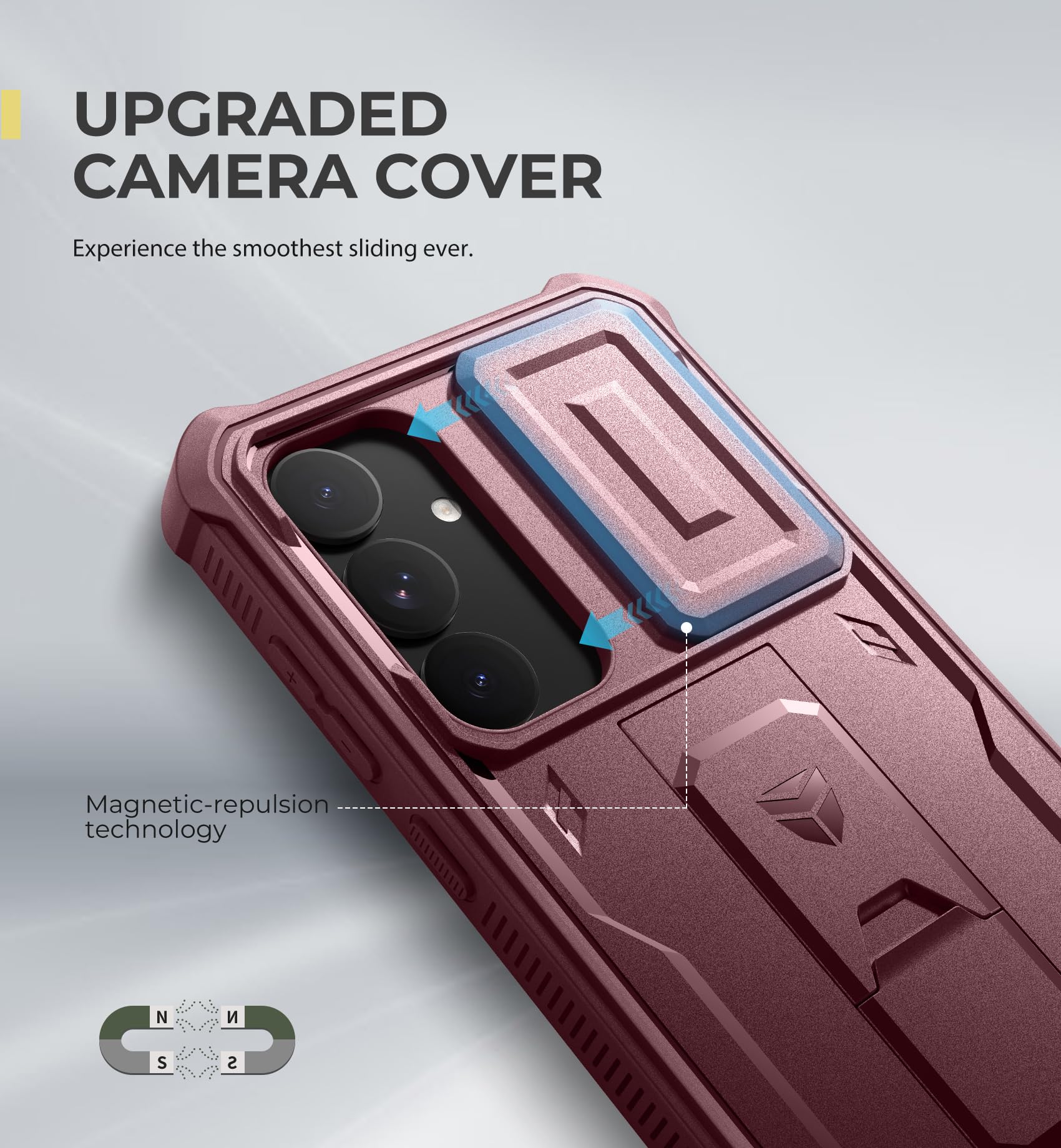 Foto 4 pulgar | Funda Dexnor Para Samsung Galaxy S25 Plus Con Funda De Cámara, Color Rojo - Venta Internacional.