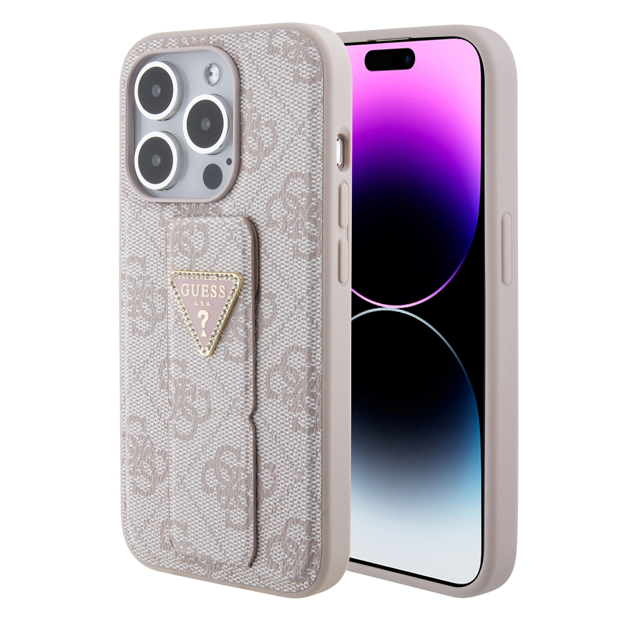 Funda Original Guess 4g Stand Para Iphone 15 Pro - Rosa