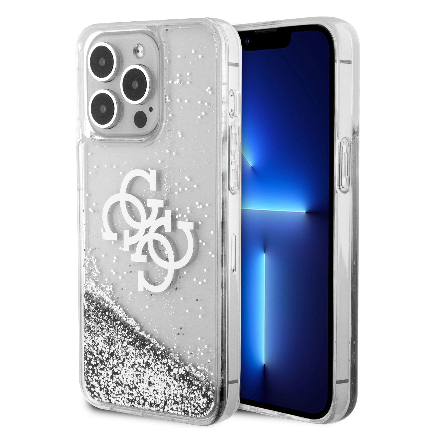 Funda Original Guess Glitter Para Iphone 15 Pro Max - Transparente