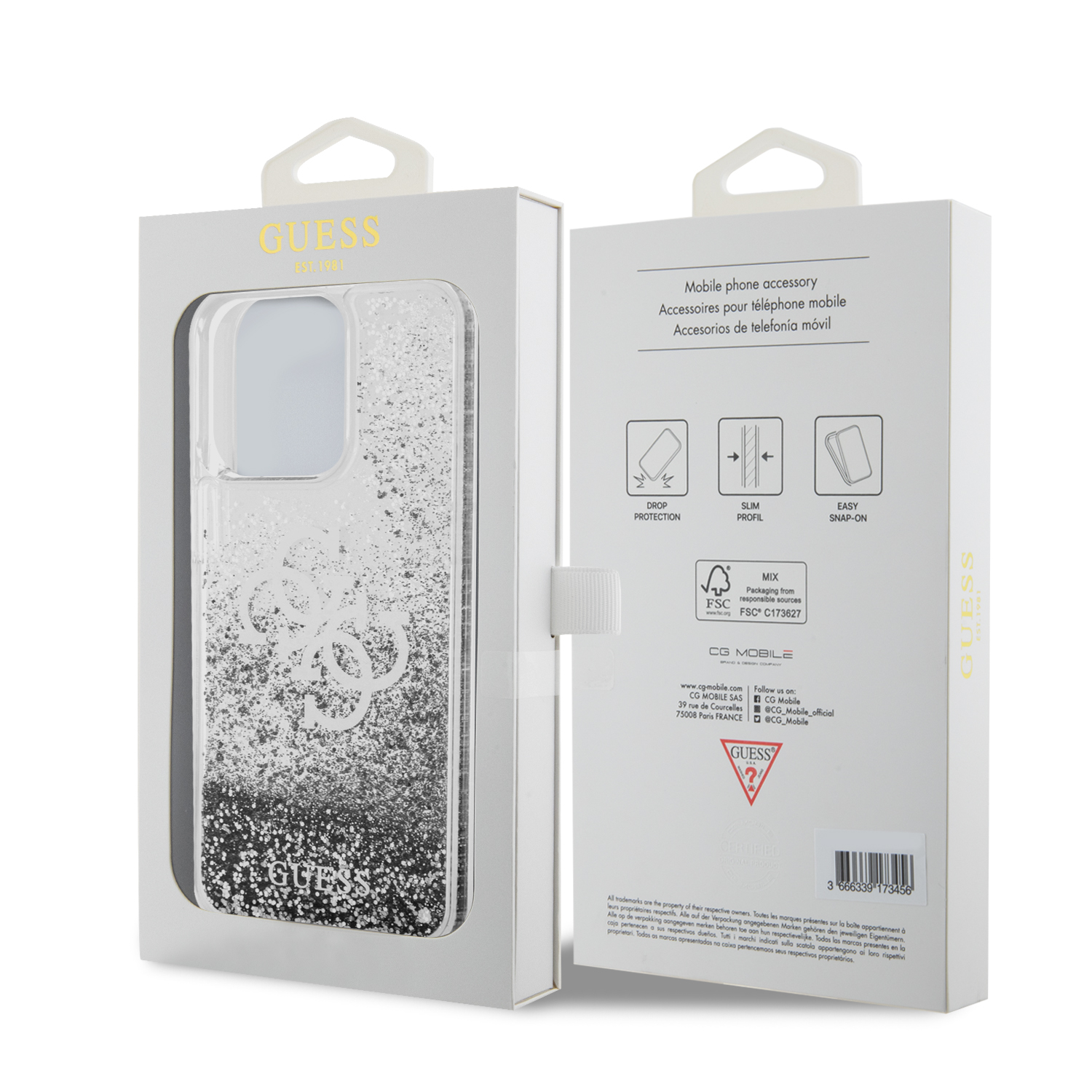 Foto 9 pulgar | Funda Original Guess Glitter Para Iphone 15 Pro Max - Transparente