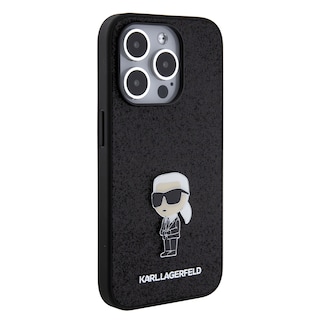 Foto 4 | Funda Original Karl Lagerfeld Glitter Para Iphone 15 Pro Negro