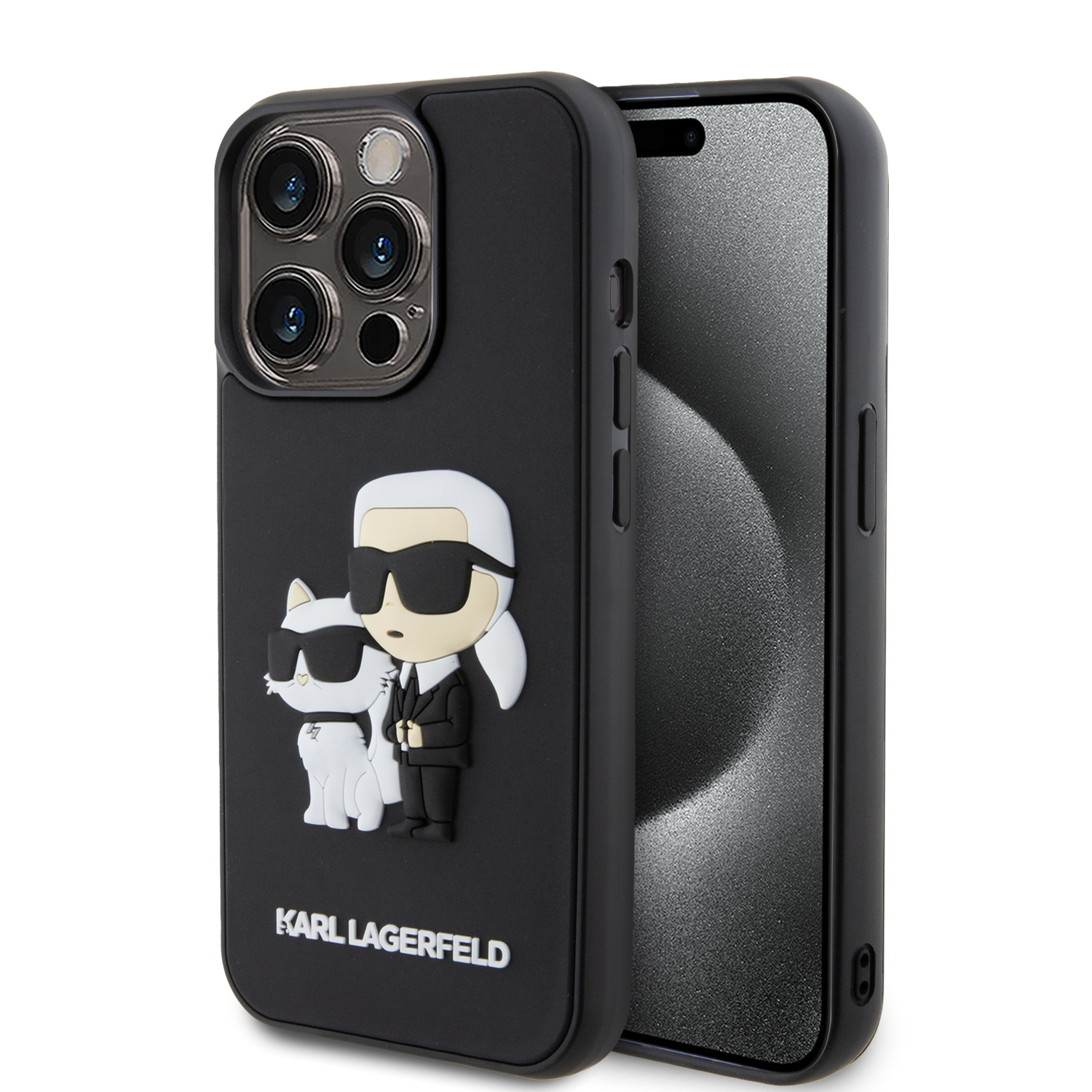 Funda Original Karl Lagerfeld K&c 3d Para Iphone 15 Pro - Negro