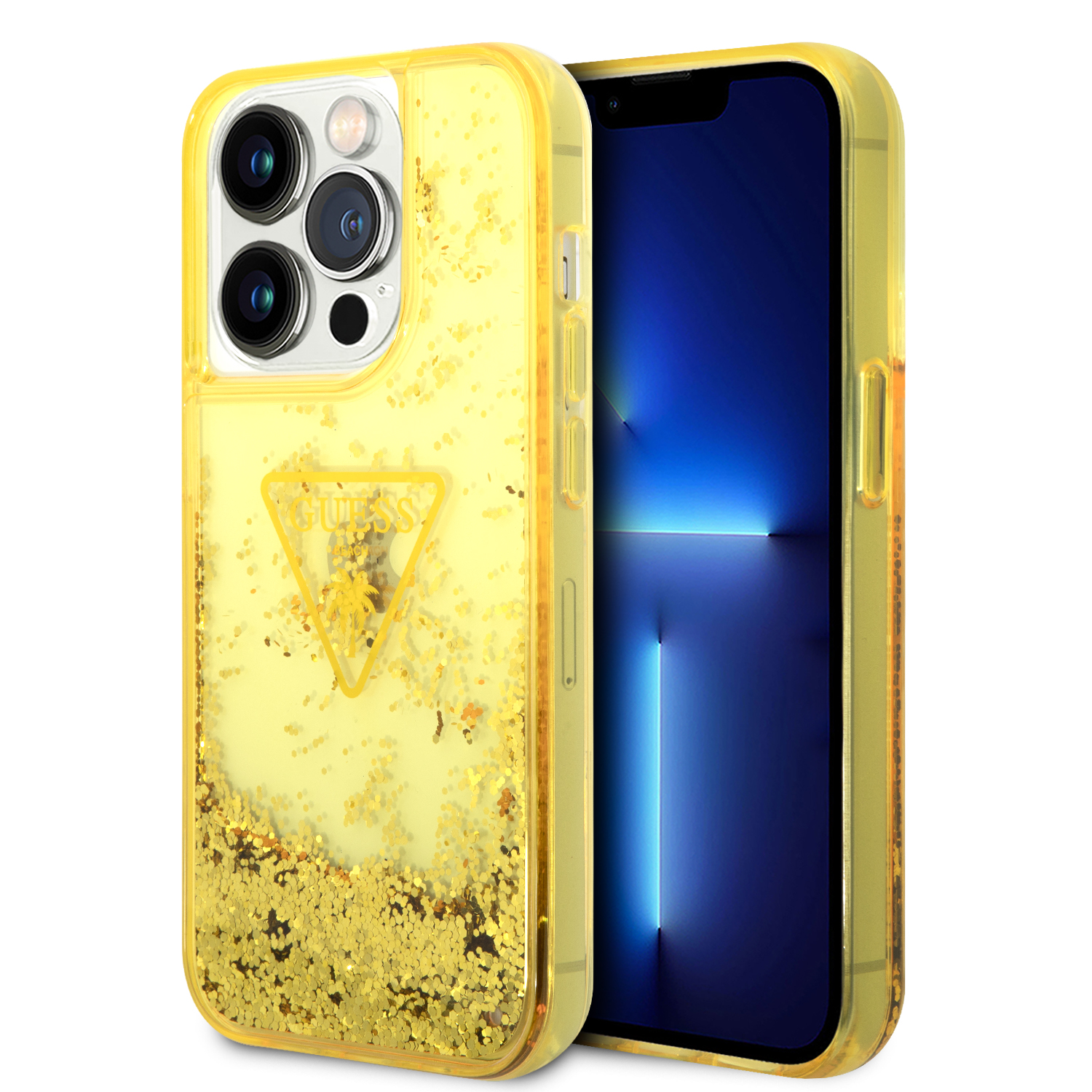 Foto 2 pulgar | Funda Original Guess Brillantina Para Iphone 14 Pro - Dorado