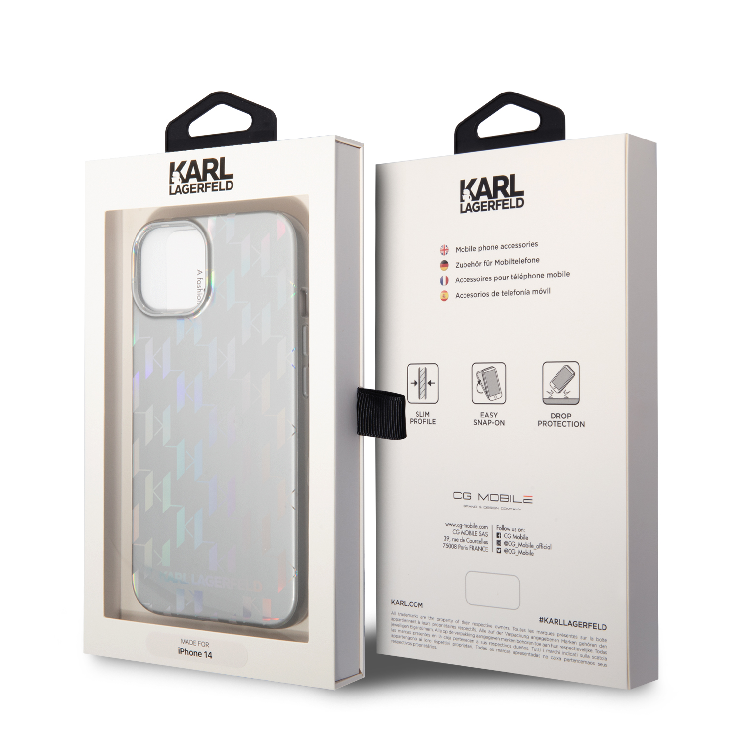 Foto 9 pulgar | Funda Original Karl Lagerfeld Monogram Para Iphone 14 - Plateado