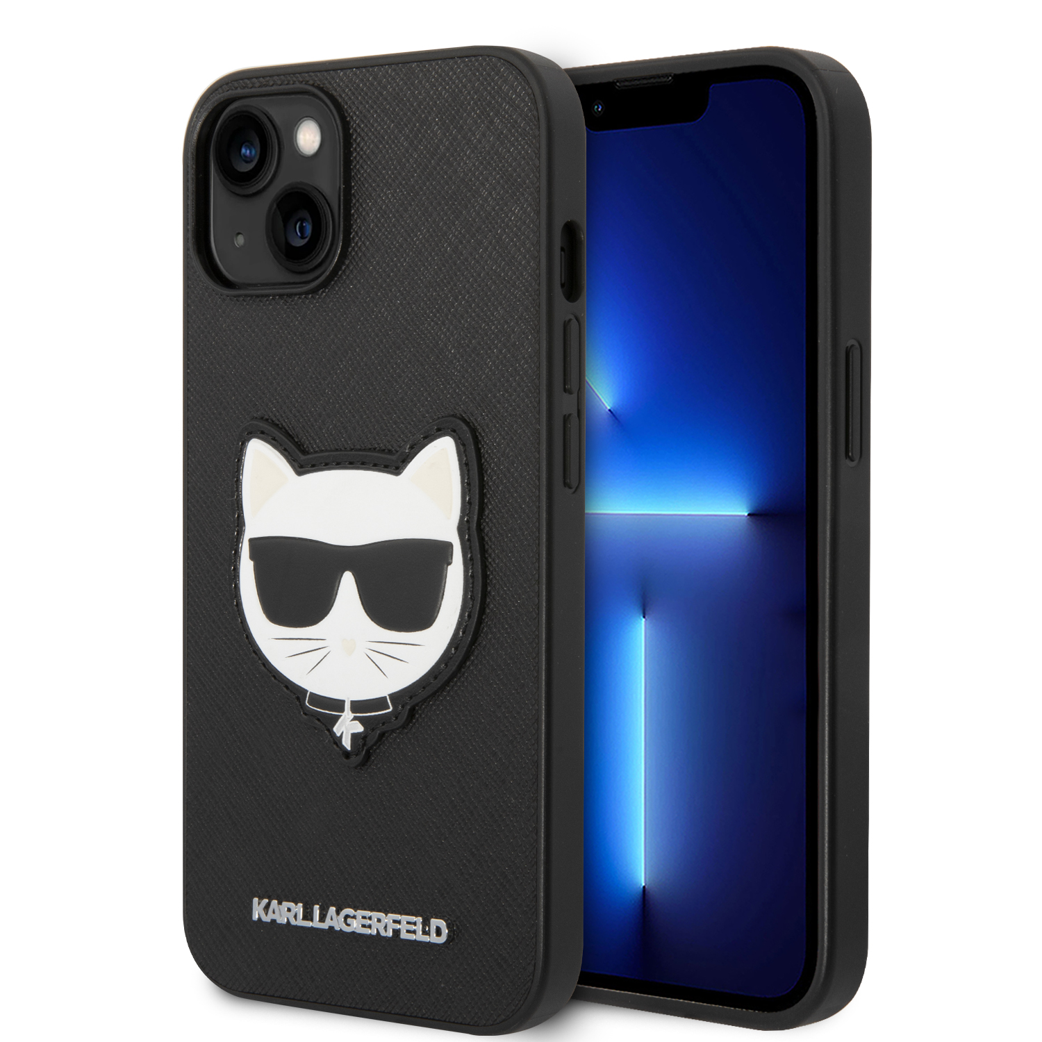 Foto 2 pulgar | Funda Original Karl Saffiano Choupette Para Iphone 14 -negra