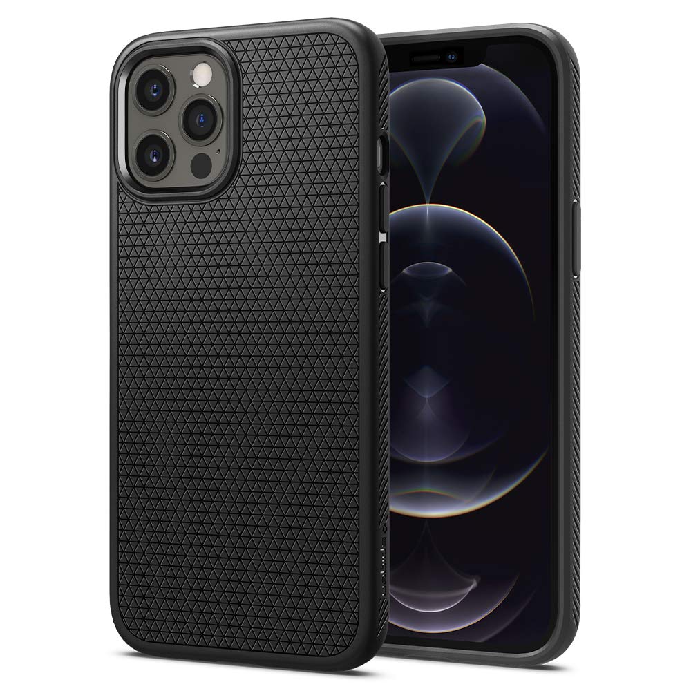 Funda Spigen Liquid Air para iPhone 12 Pro Negro Mate - Venta Internacional