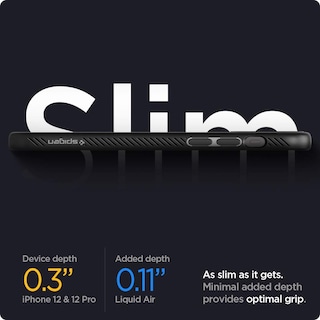 Foto 6 | Funda Spigen Liquid Air para iPhone 12 Pro Negro Mate - Venta Internacional
