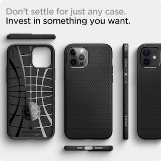 Foto 7 | Funda Spigen Liquid Air para iPhone 12 Pro Negro Mate - Venta Internacional