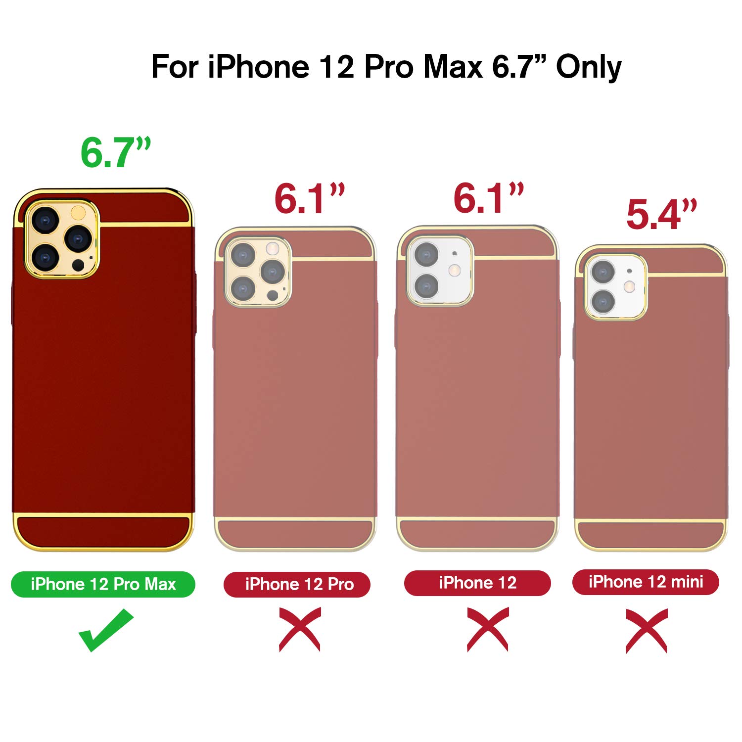 Foto 2 | Funda Rorsou 3 En 1 Ultrafino Para iPhone 12 Pro Max - Venta Internacional
