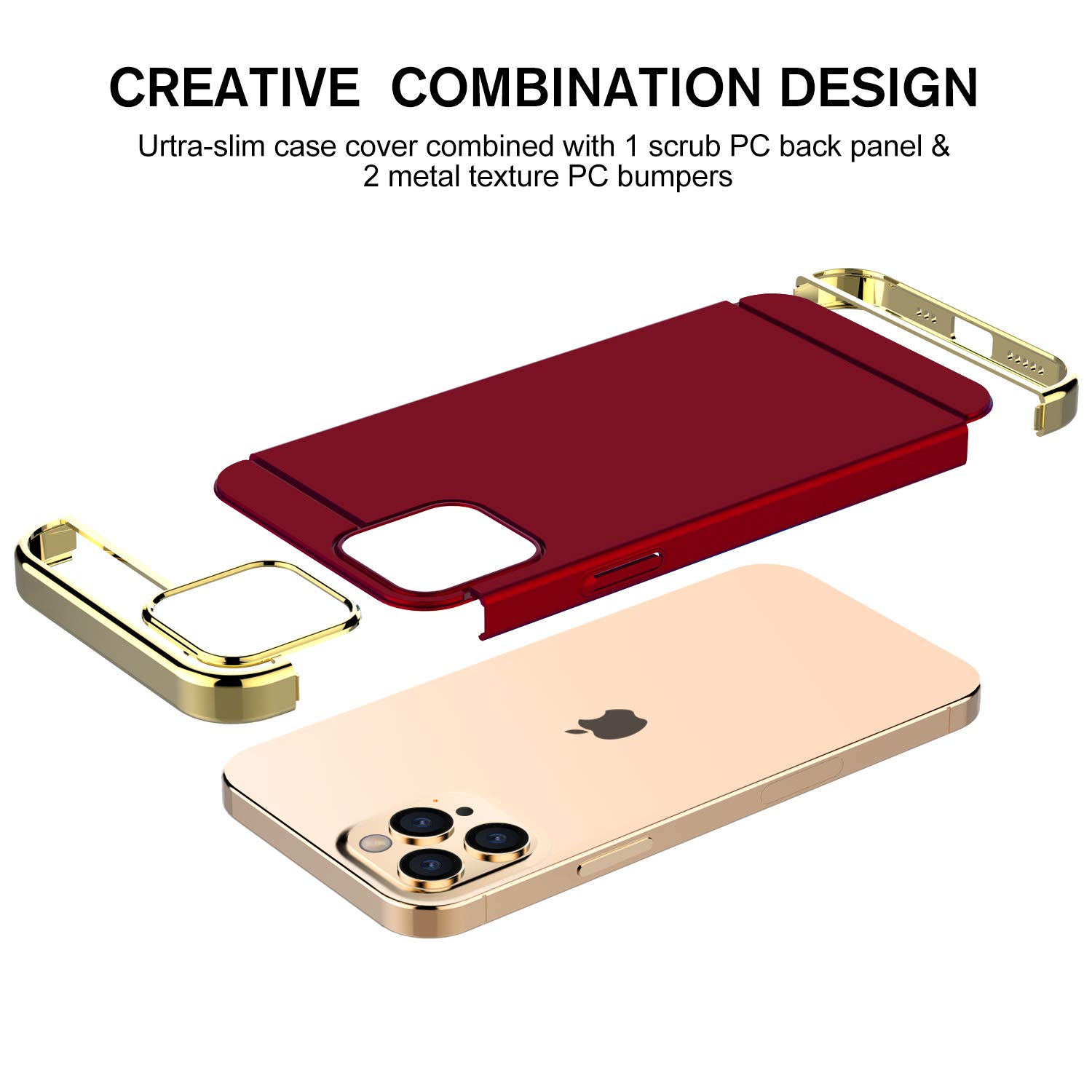 Foto 3 | Funda Rorsou 3 En 1 Ultrafino Para iPhone 12 Pro Max - Venta Internacional