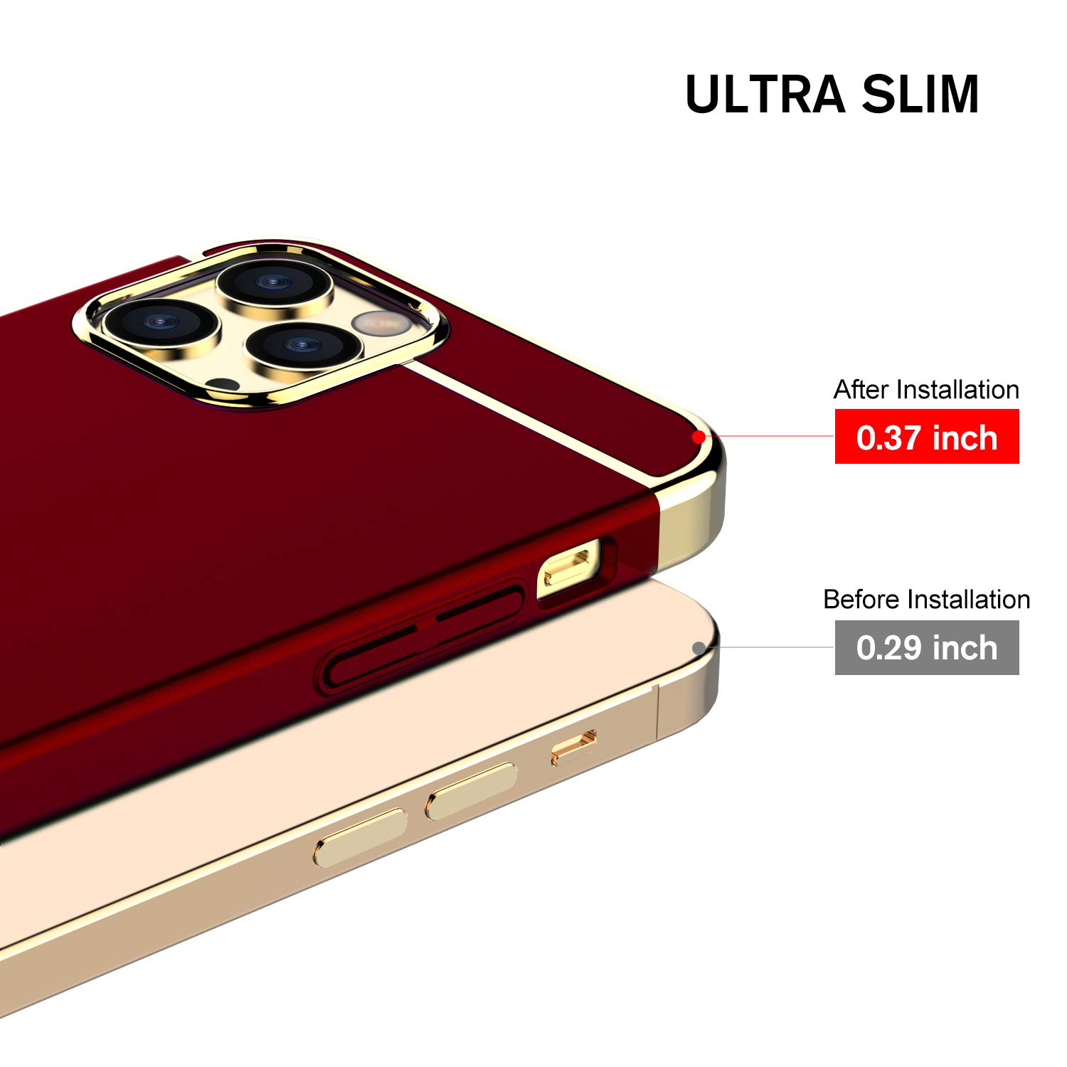 Foto 4 | Funda Rorsou 3 En 1 Ultrafino Para iPhone 12 Pro Max - Venta Internacional
