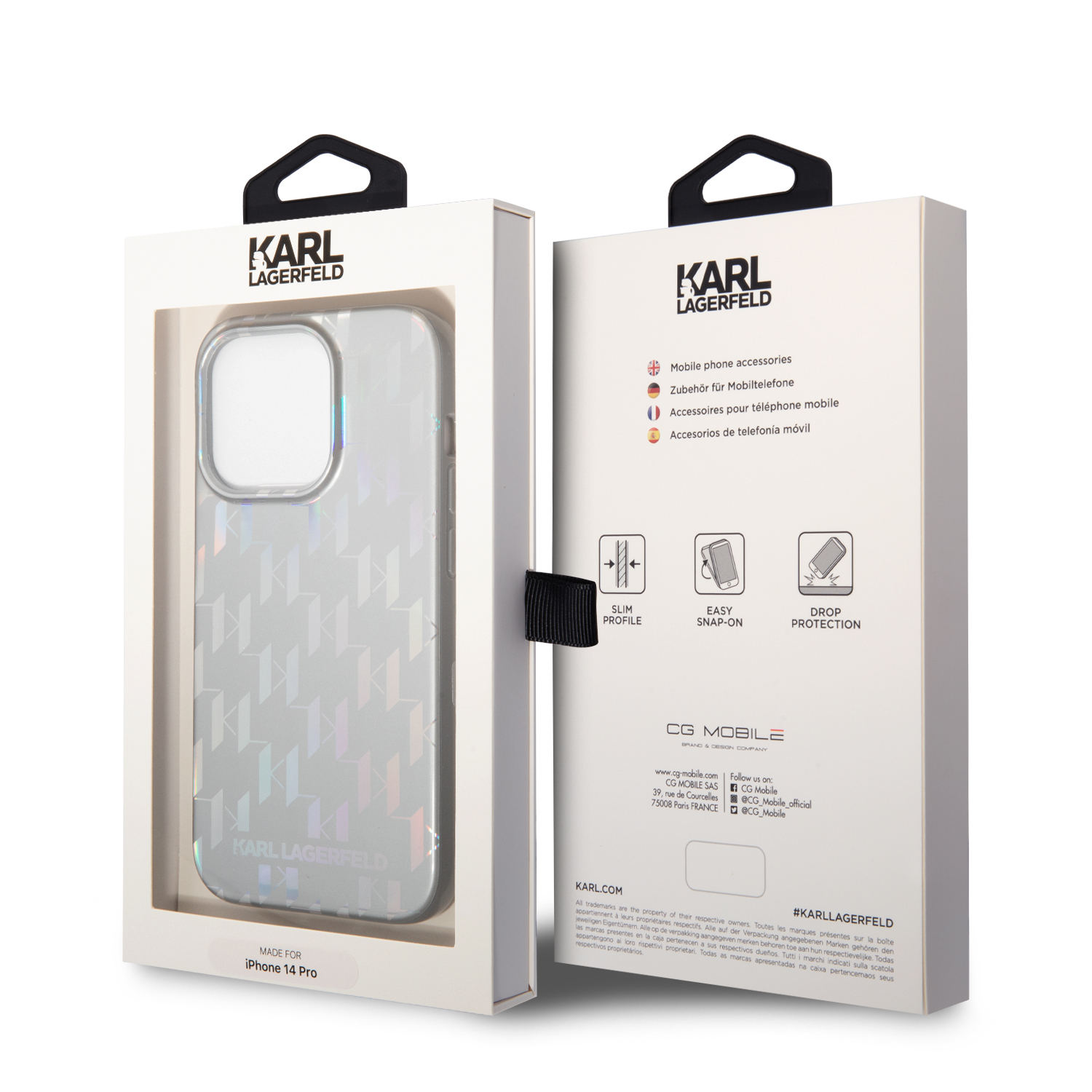 Foto 9 pulgar | Funda Original Karl Lagerfeld Mono Para Iphone 14 Pro -plata