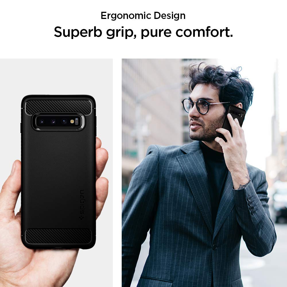 Foto 8 pulgar | Funda Spigen Rugged Armor para Samsung Galaxy S10 Negro Mate - Venta Internacional