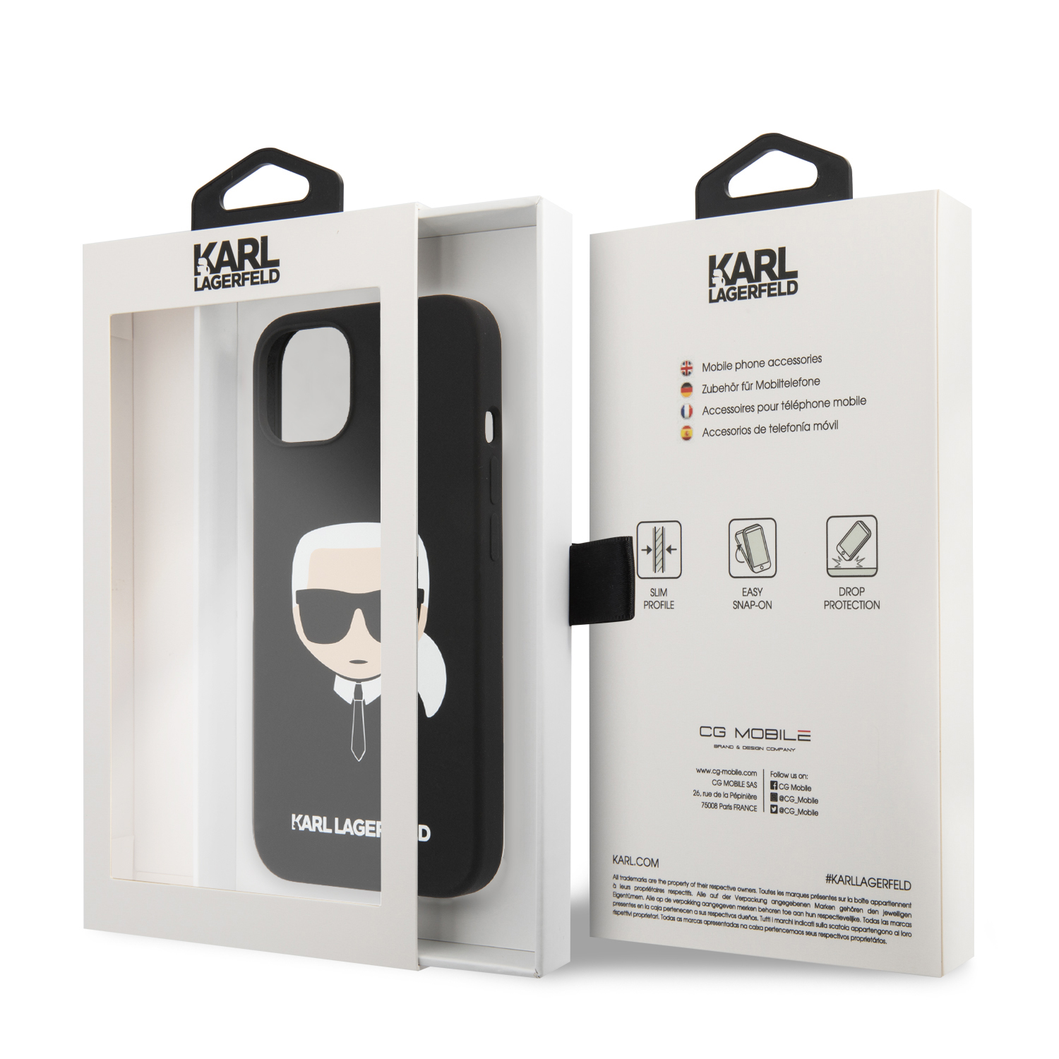 Foto 9 pulgar | Funda Original Karl Lagerfeld Silicón Cara Para Iphone 13- Negro