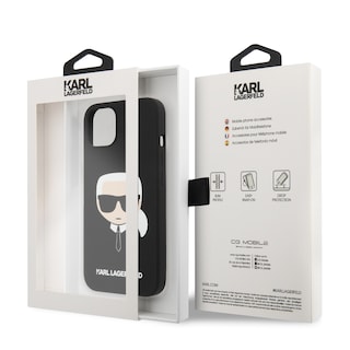 Foto 8 | Funda Original Karl Lagerfeld Silicón Cara Para Iphone 13- Negro