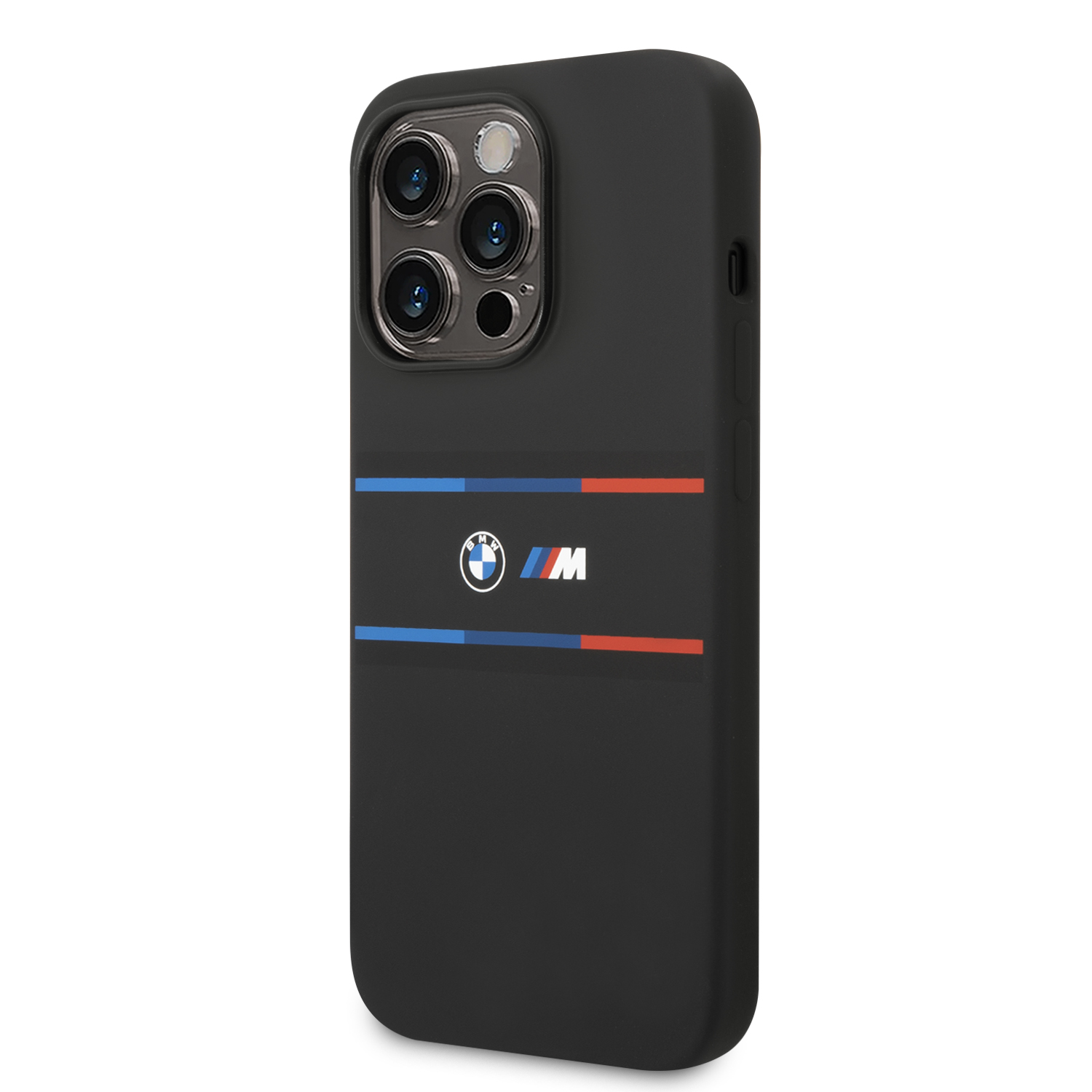 Foto 3 pulgar | Funda Original Bmw Silicón Líneas Para Iphone 15 Pro - Negro