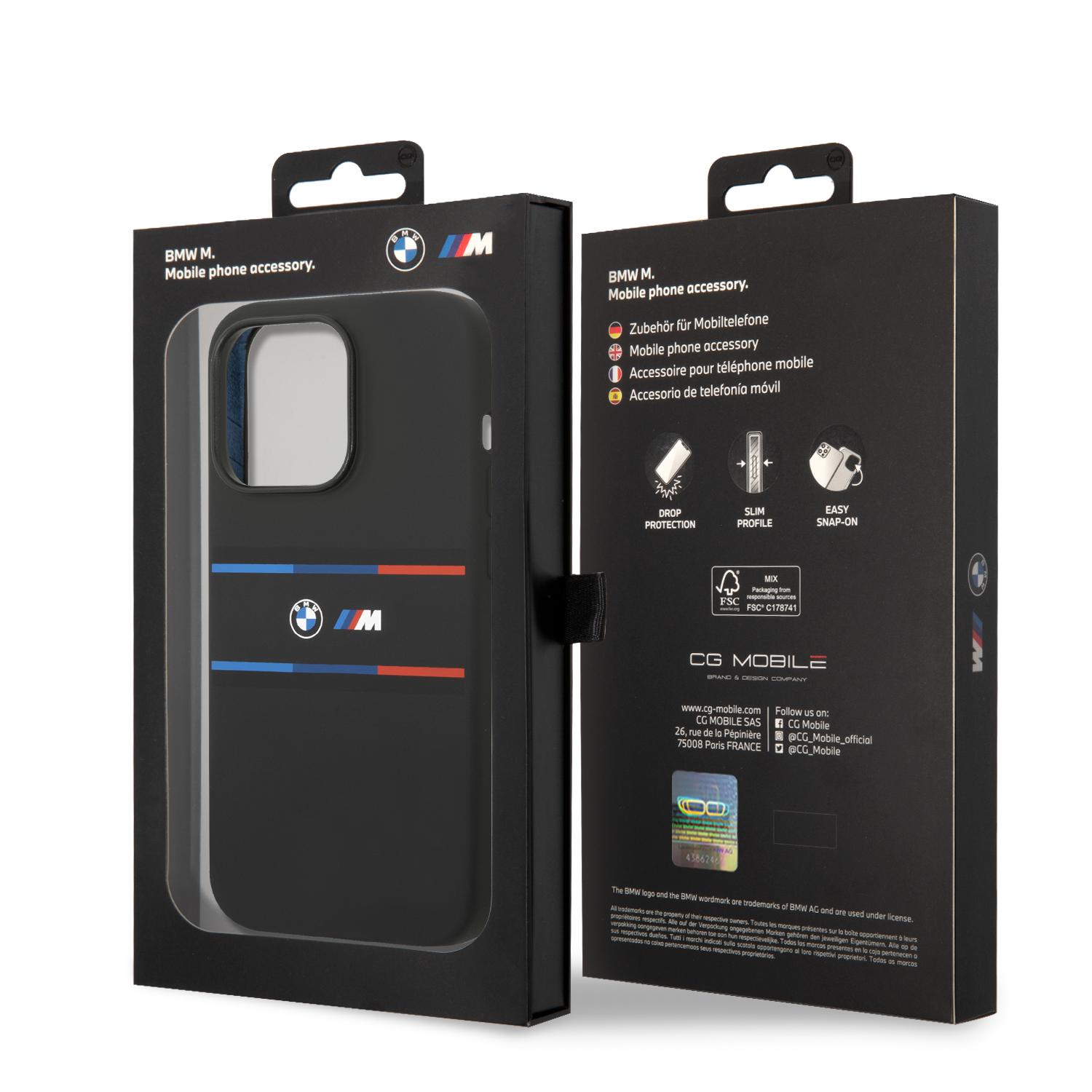 Foto 8 | Funda Original Bmw Silicón Líneas Para Iphone 15 Pro - Negro