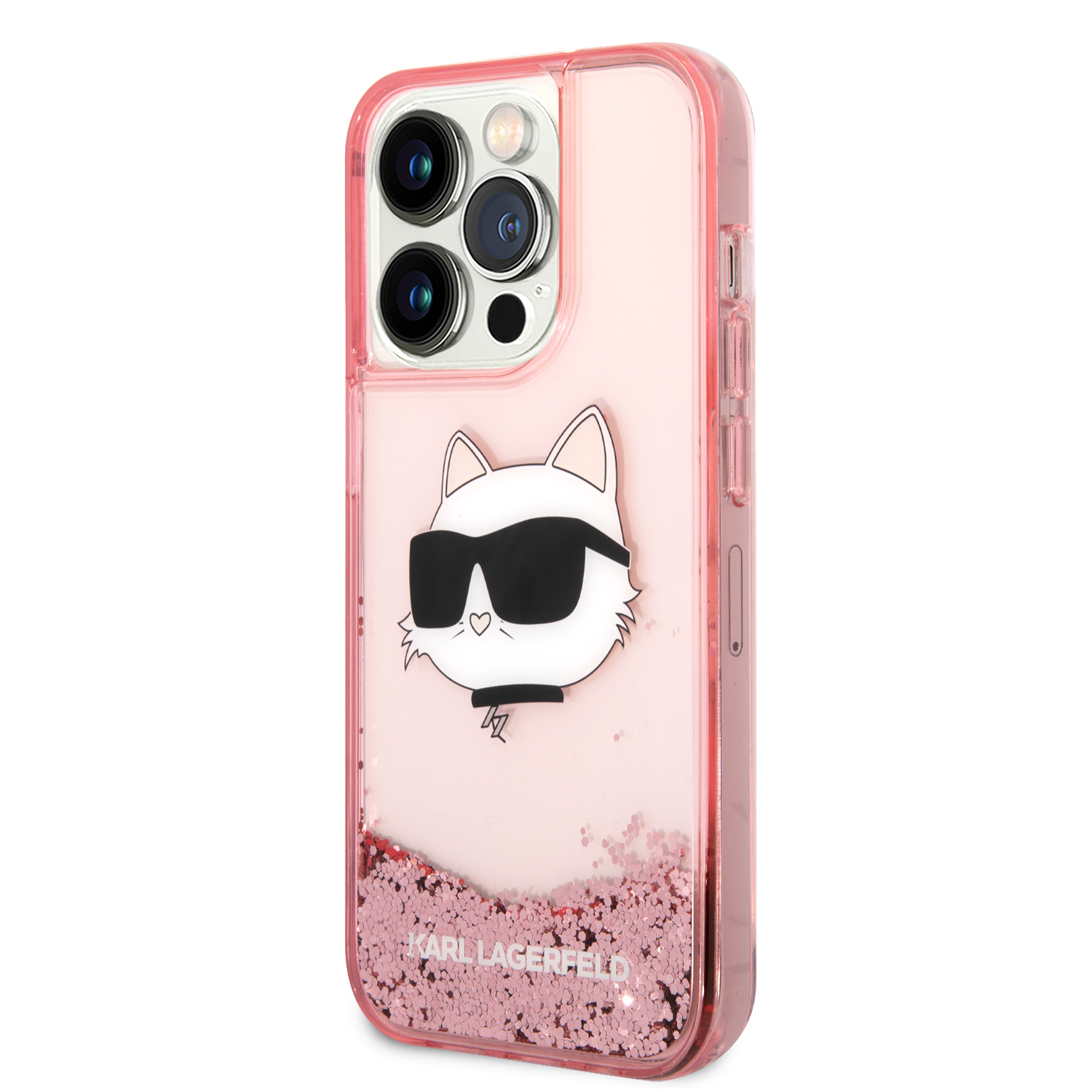 Foto 3 pulgar | Funda Original Karl Lagerfeld Glitter Para Iphone 15 Pro Rosa