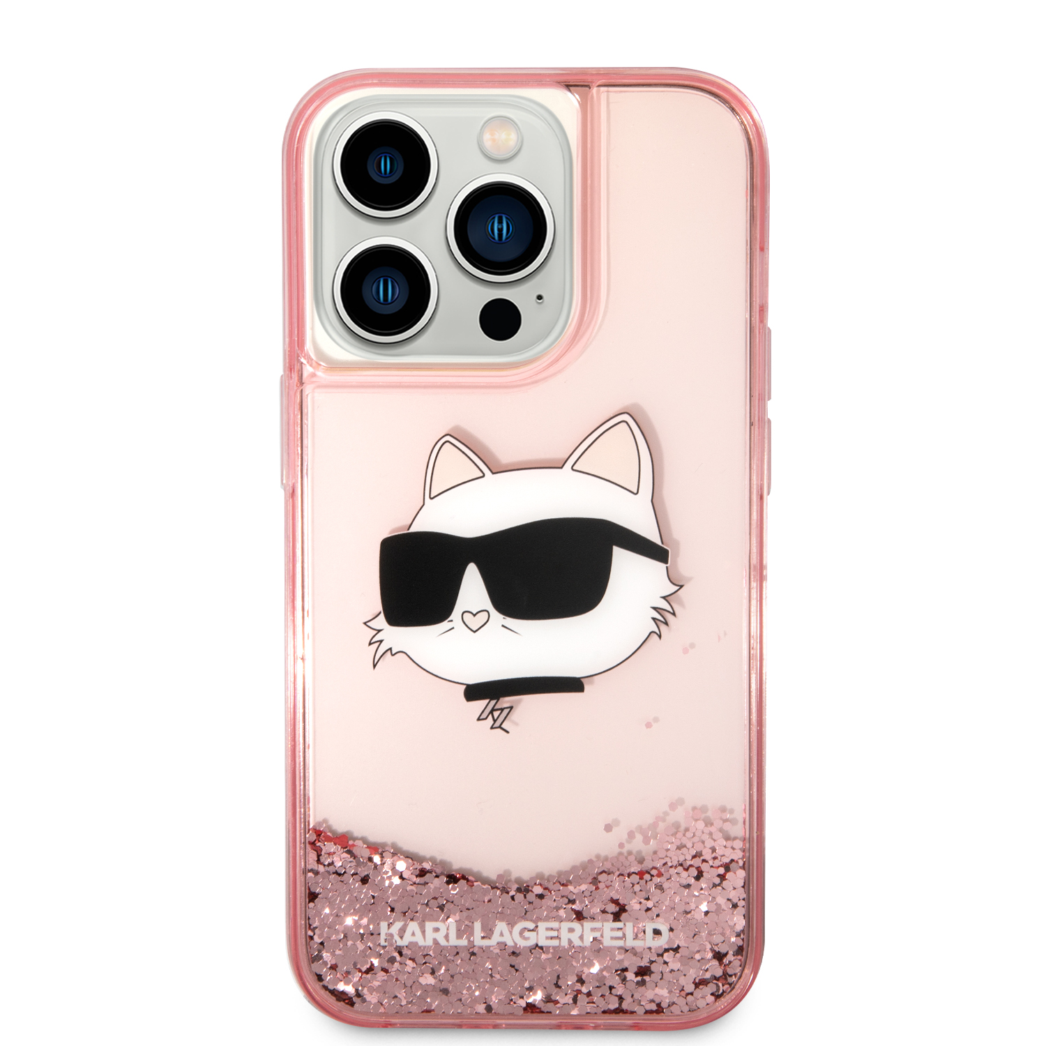Foto 4 pulgar | Funda Original Karl Lagerfeld Glitter Para Iphone 15 Pro Rosa