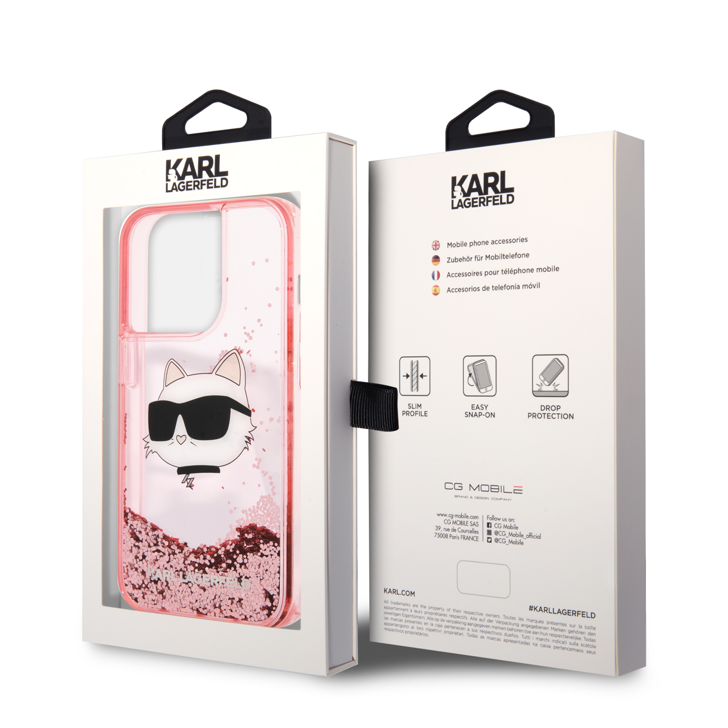Foto 9 pulgar | Funda Original Karl Lagerfeld Glitter Para Iphone 15 Pro Rosa