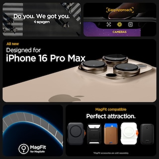 Foto 2 | Funda Spigen Enzo Aramid Para Iphone 16 Pro Max Negra Y Plateada - Venta Internacional.