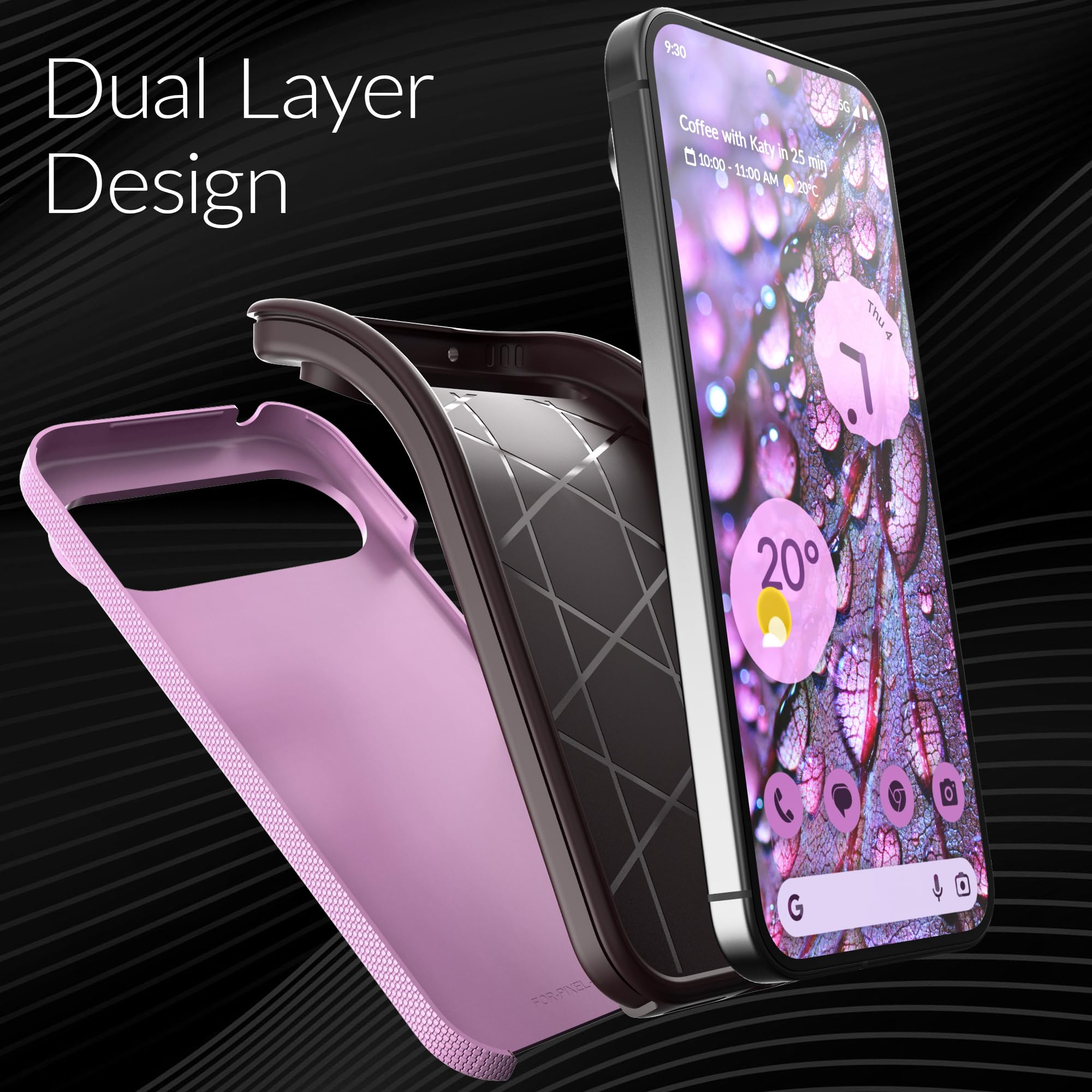 Foto 4 | Funda De Teléfono Crave Dual Guard Para Google Pixel 9 Pro Xl - Lila - Venta Internacional.