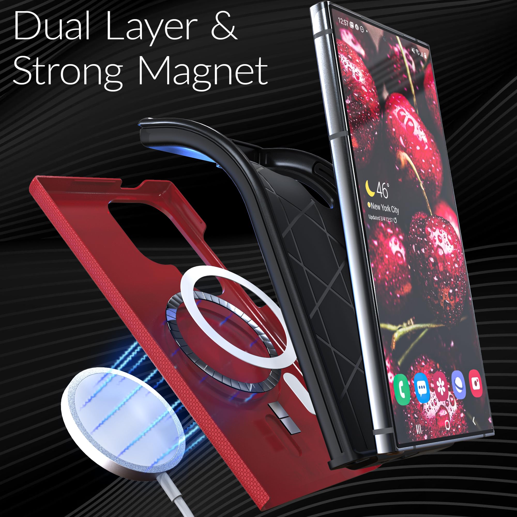Foto 5 pulgar | Funda De Teléfono Crave Dual Guard Para Samsung Galaxy S24 Ultra Red - Venta Internacional.