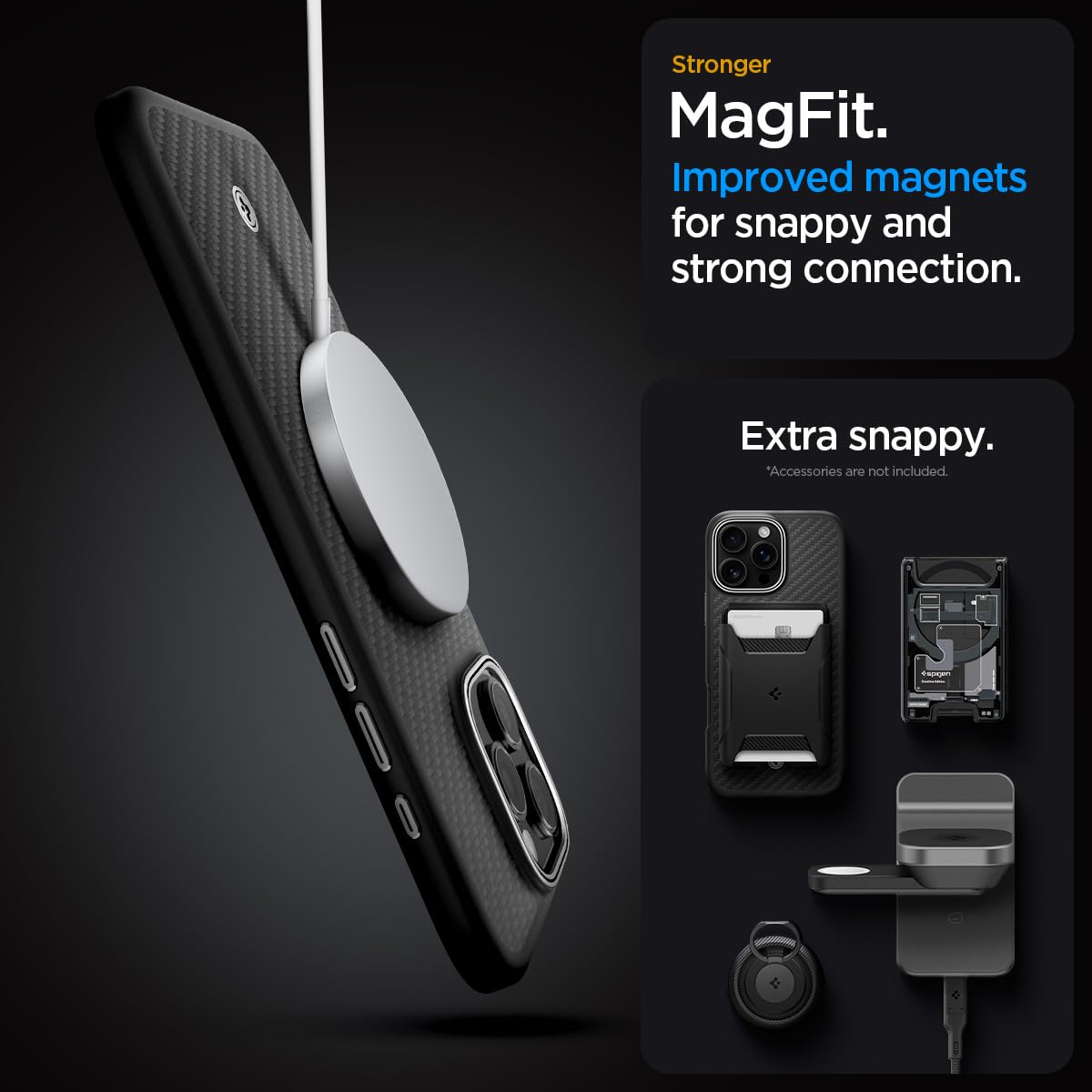 Foto 7 pulgar | Funda De Teléfono Spigen Enzo Aramid Para Iphone 16 Pro - Negro Plateado - Venta Internacional.