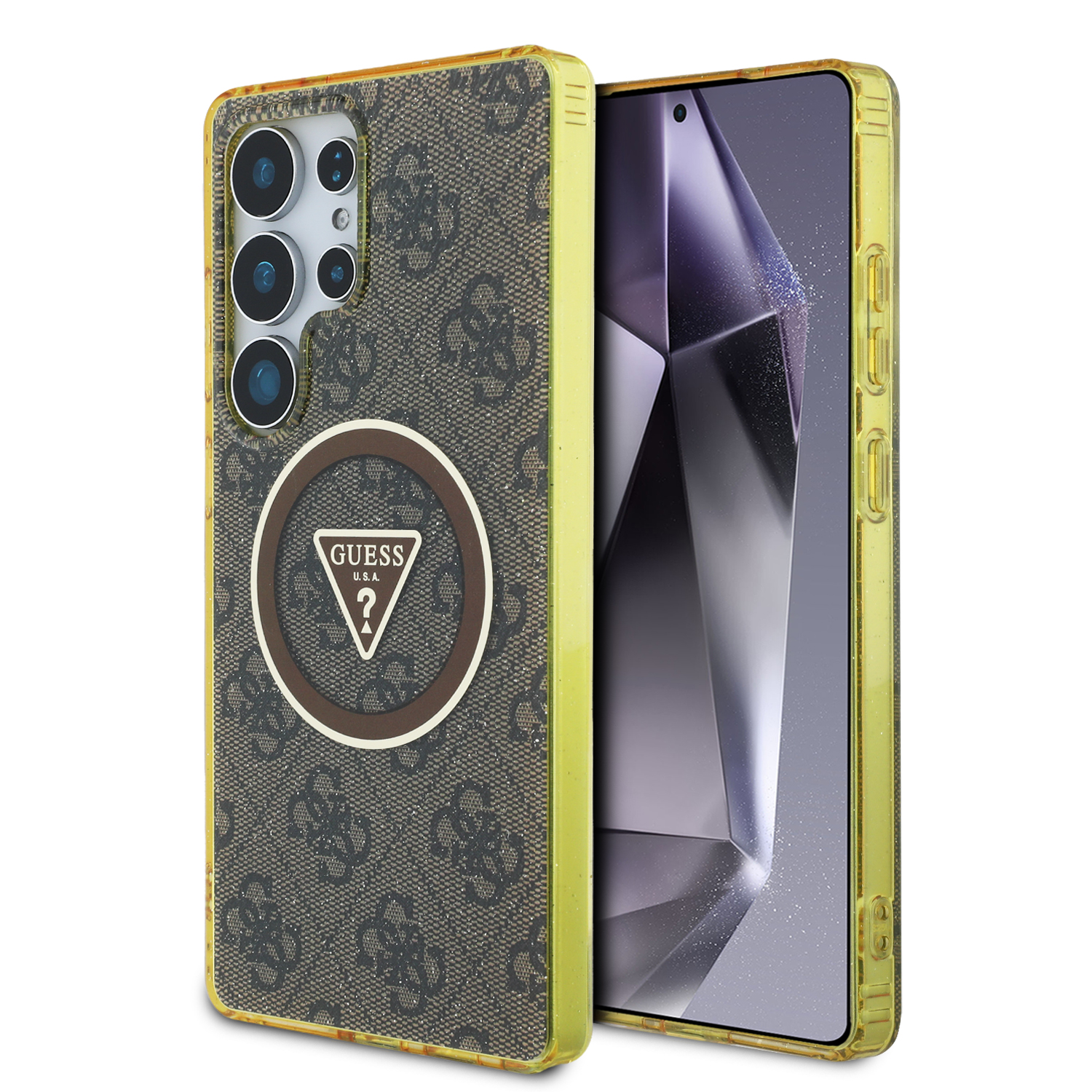 Funda Original Guess 4g Logo Triángulo S25 Ultra - Café